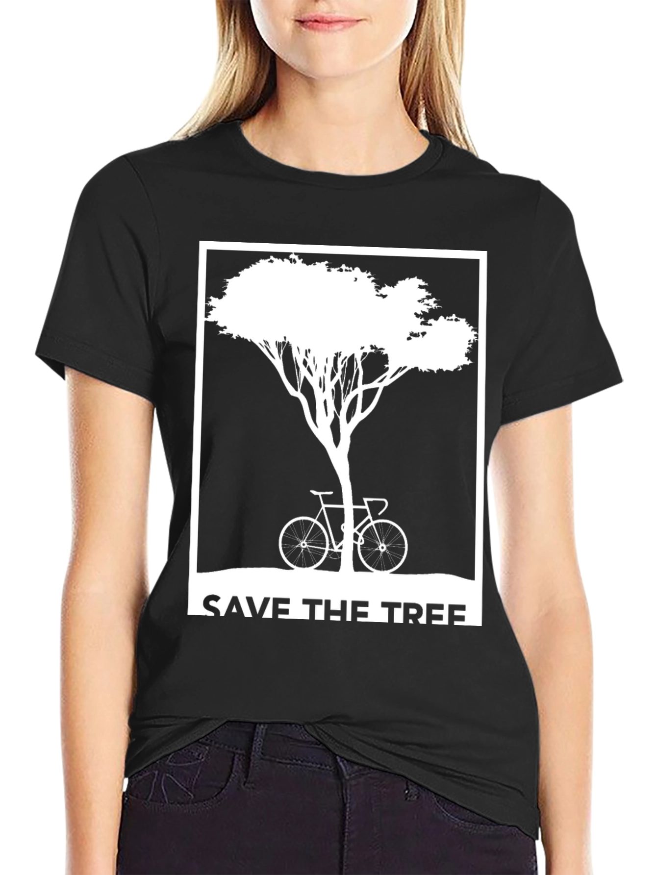 Save the Tree Graphic Tee - Eco-Friendly Bicycle Design