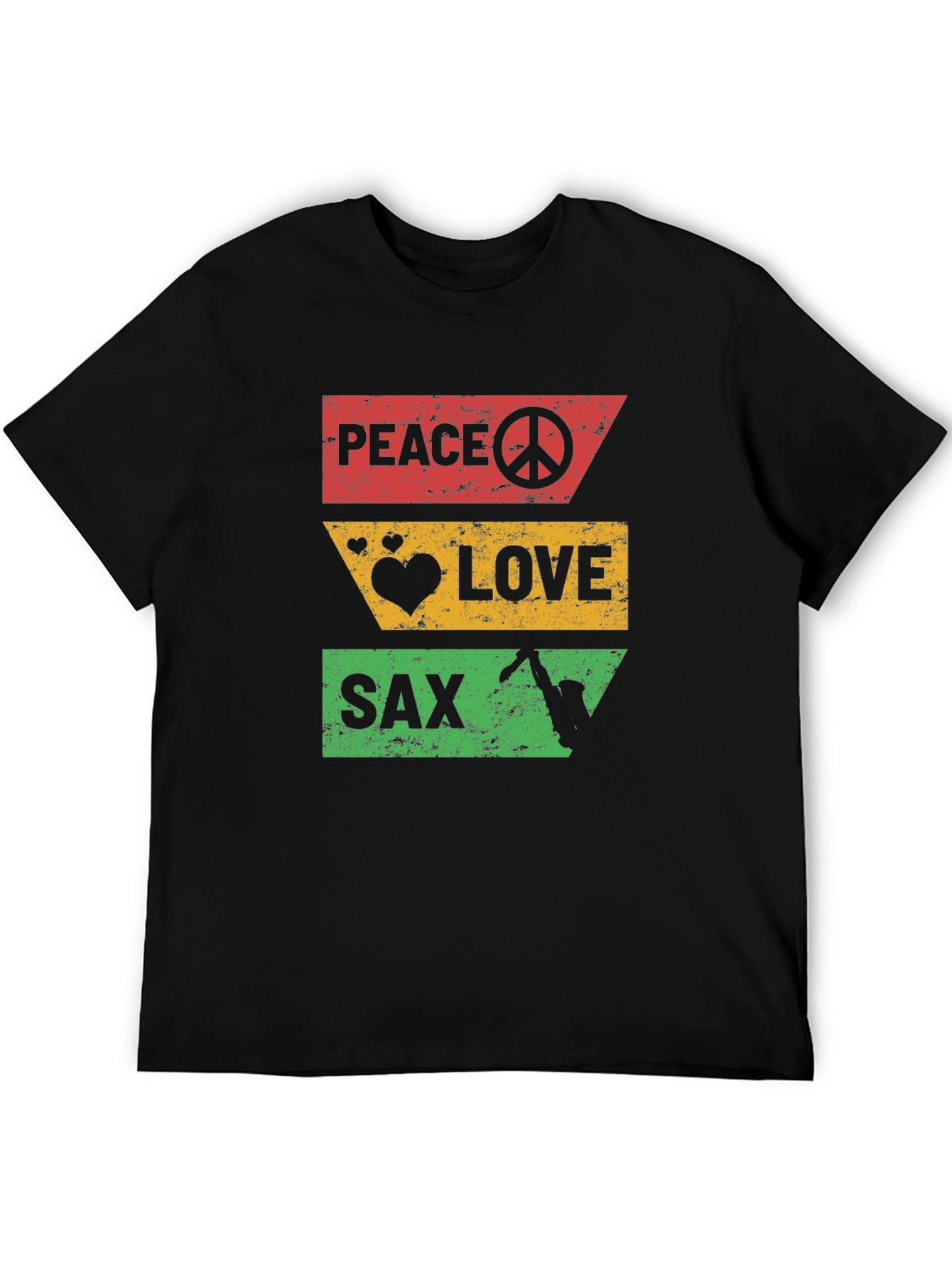 Peace Love Sax T-Shirt - Cool Graphic Tee