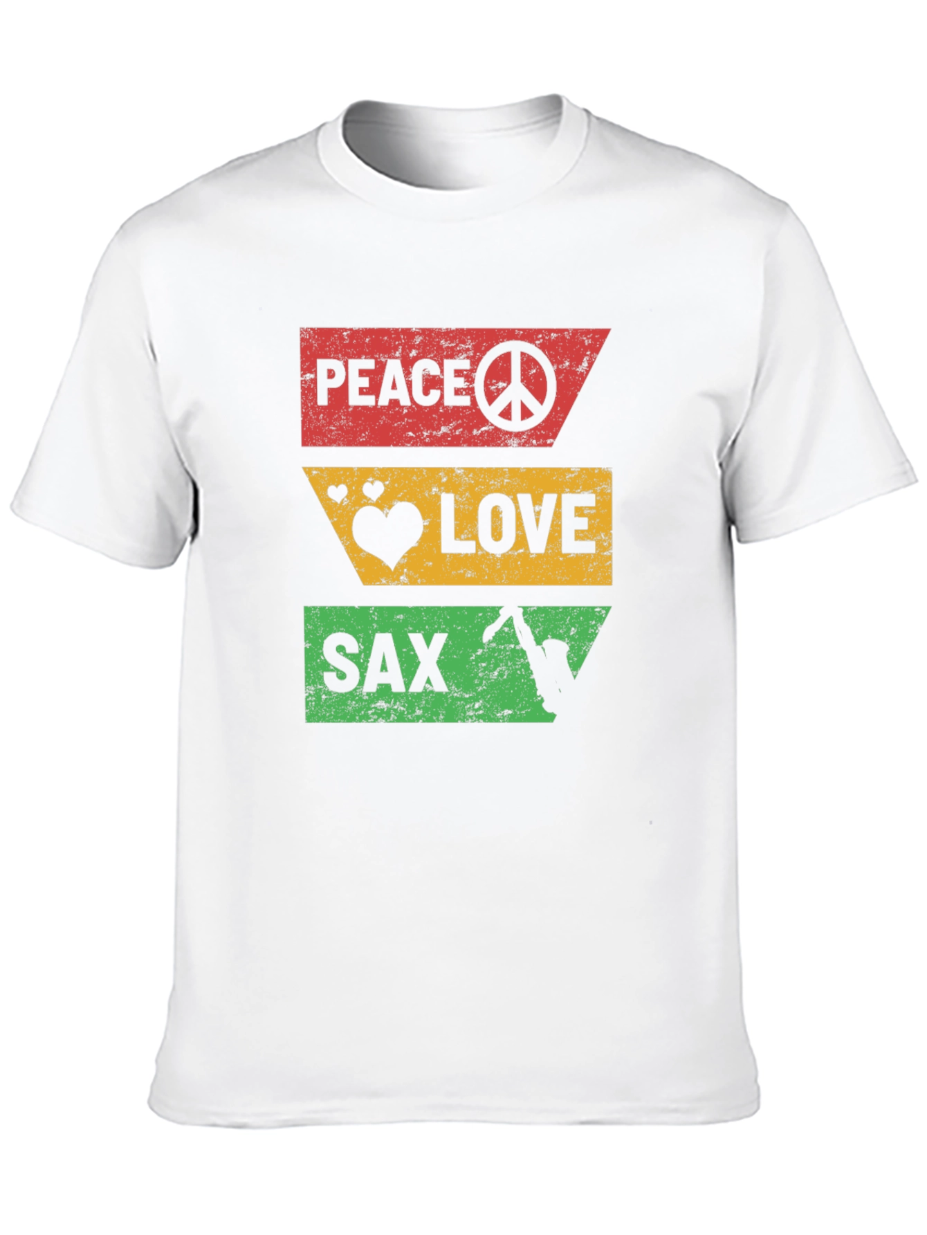 Peace Love Sax T-Shirt - Cool Graphic Tee