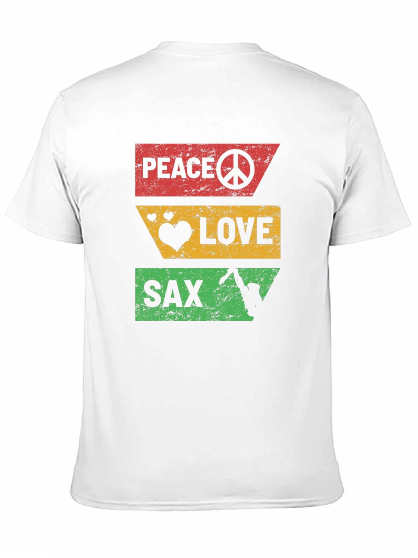 Peace Love Sax T-Shirt - Cool Graphic Tee