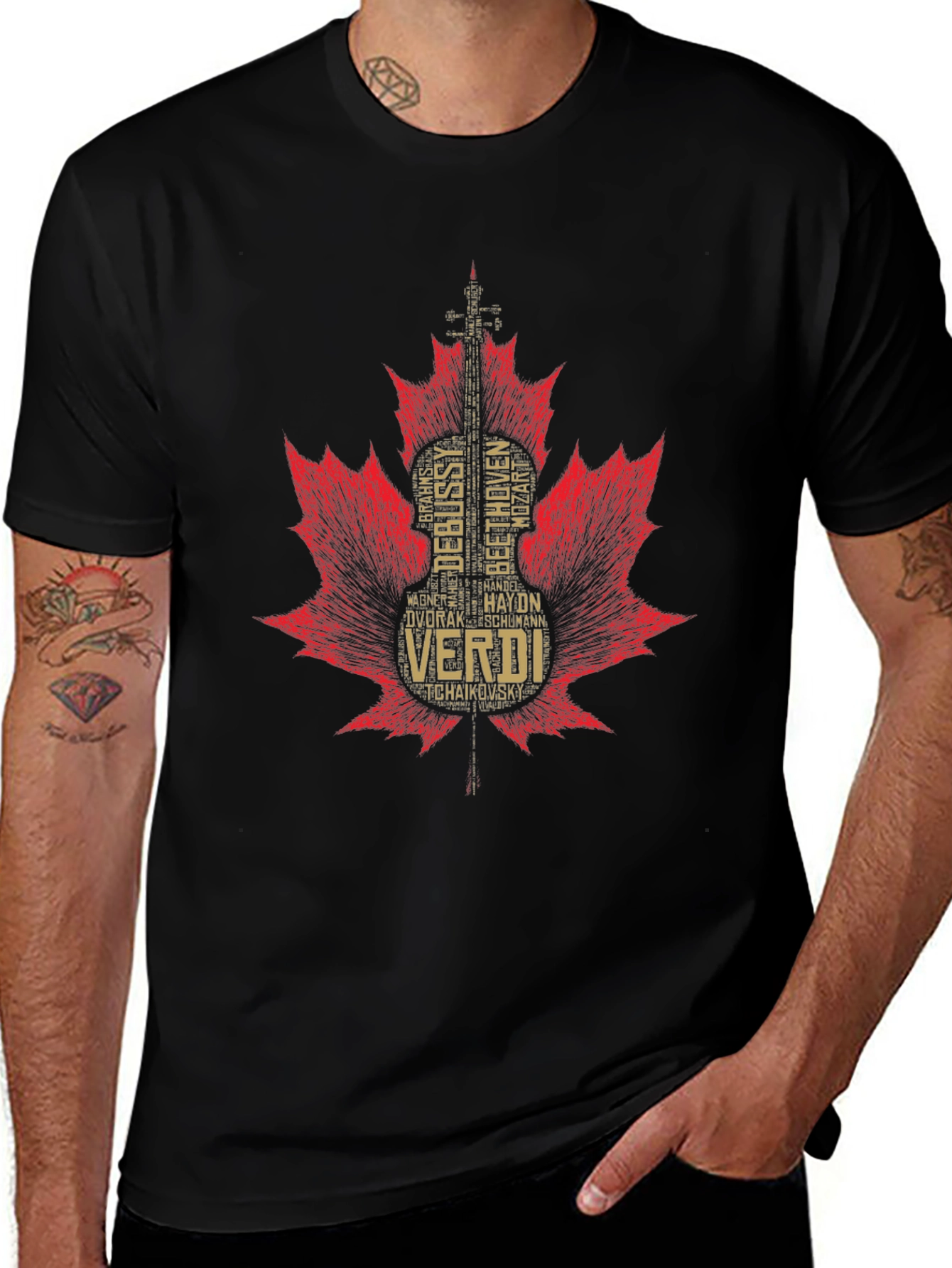 Musical Composers Maple Leaf T-Shirt