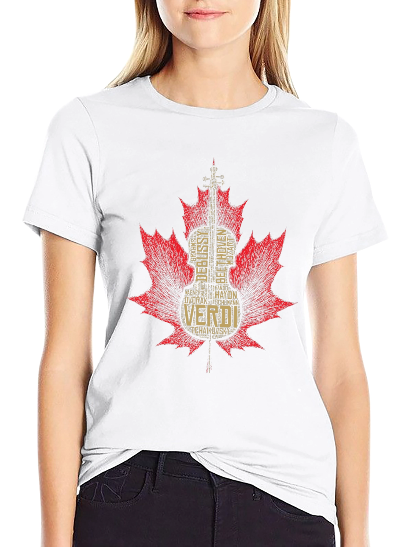 Musical Composers Maple Leaf T-Shirt