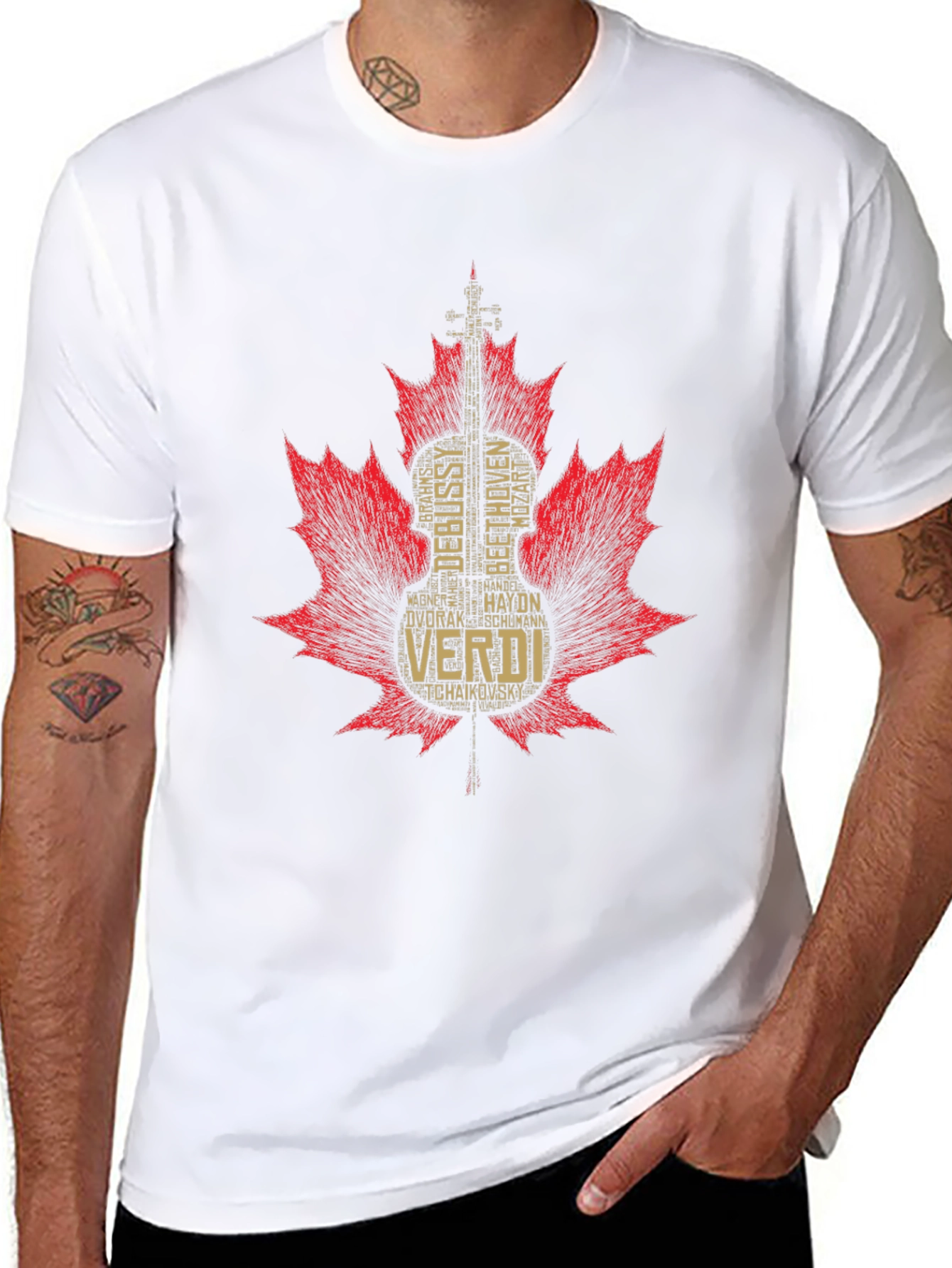 Musical Composers Maple Leaf T-Shirt