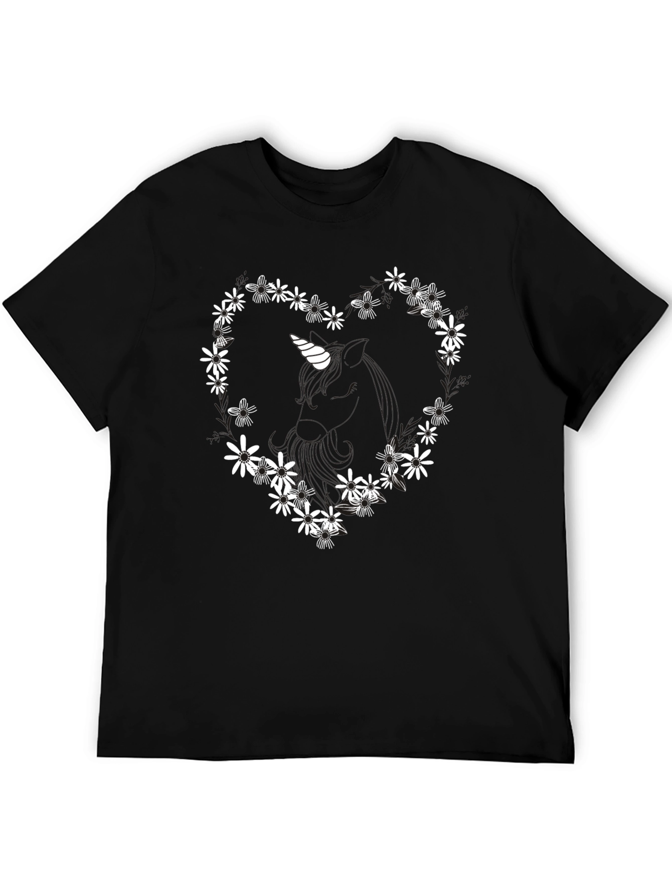 Floral Unicorn Heart T-Shirt