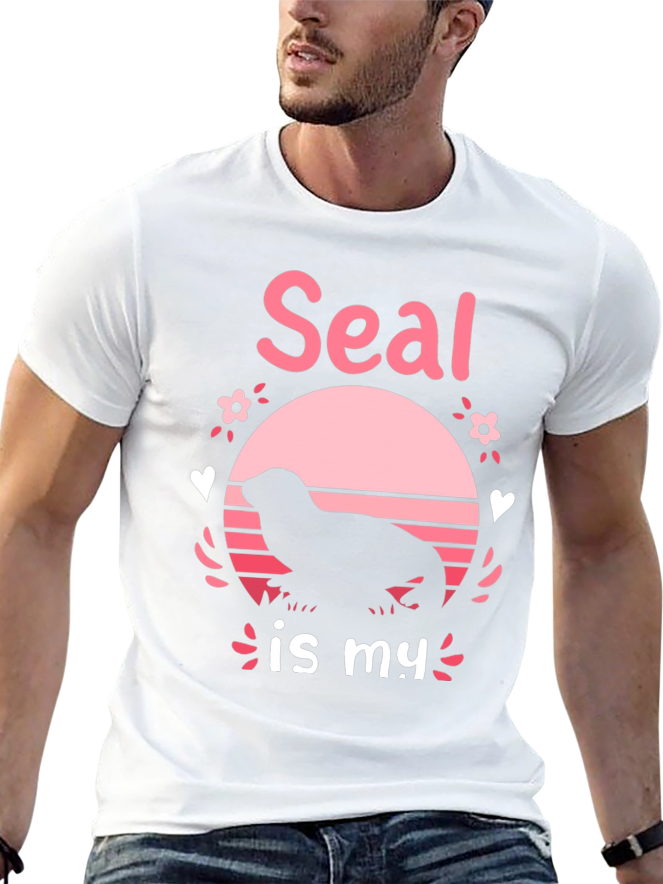 Seal Is My Valentine T-Shirt Black Tee