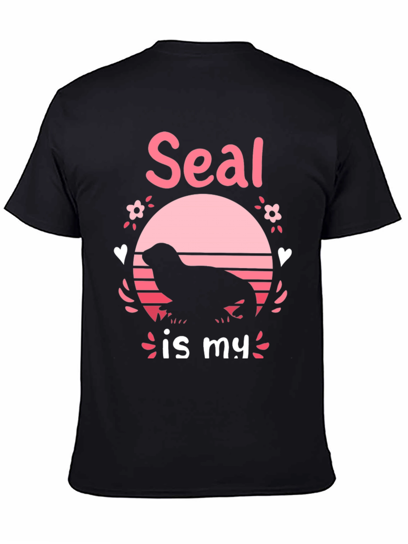 Seal Is My Valentine T-Shirt Black Tee