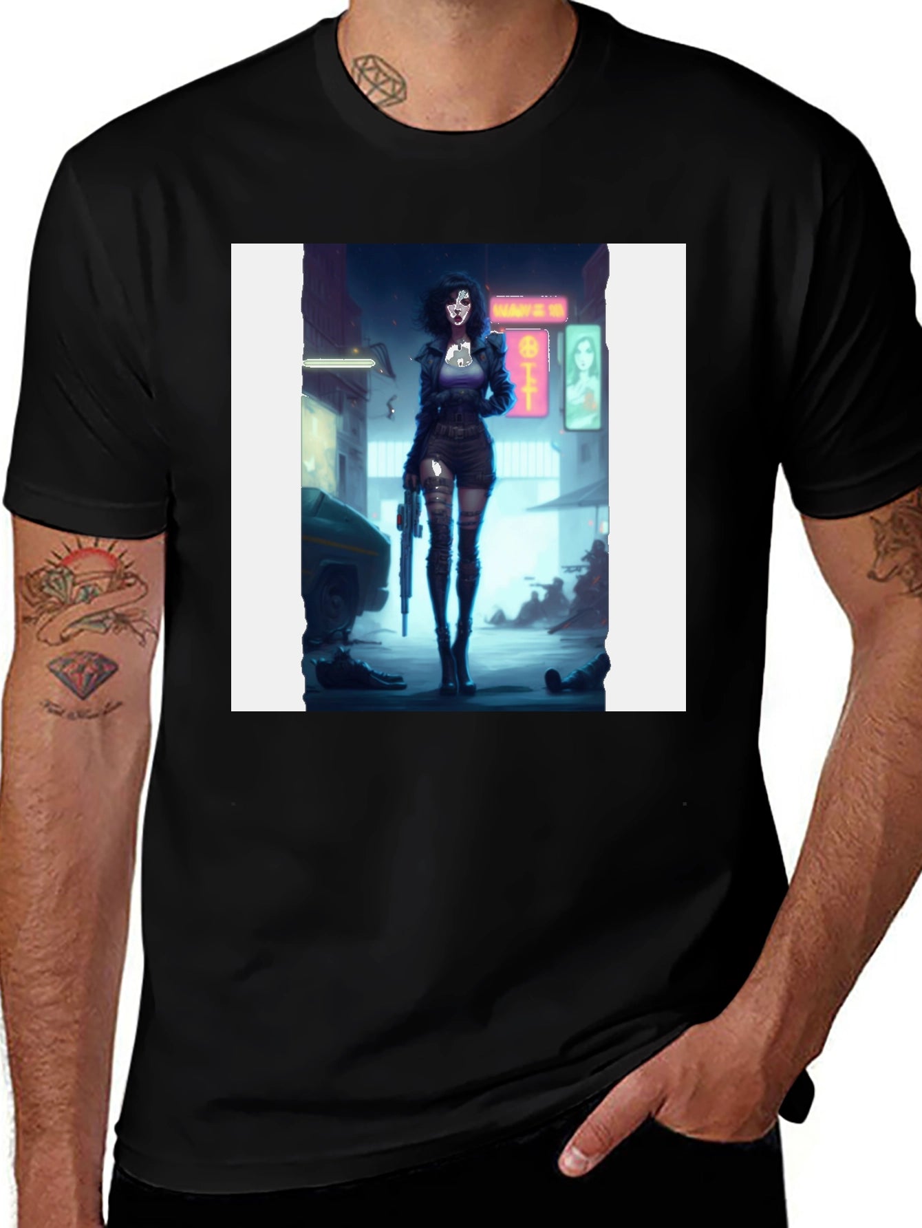 Cyberpunk Girl T-Shirt - Edgy Graphic Tee