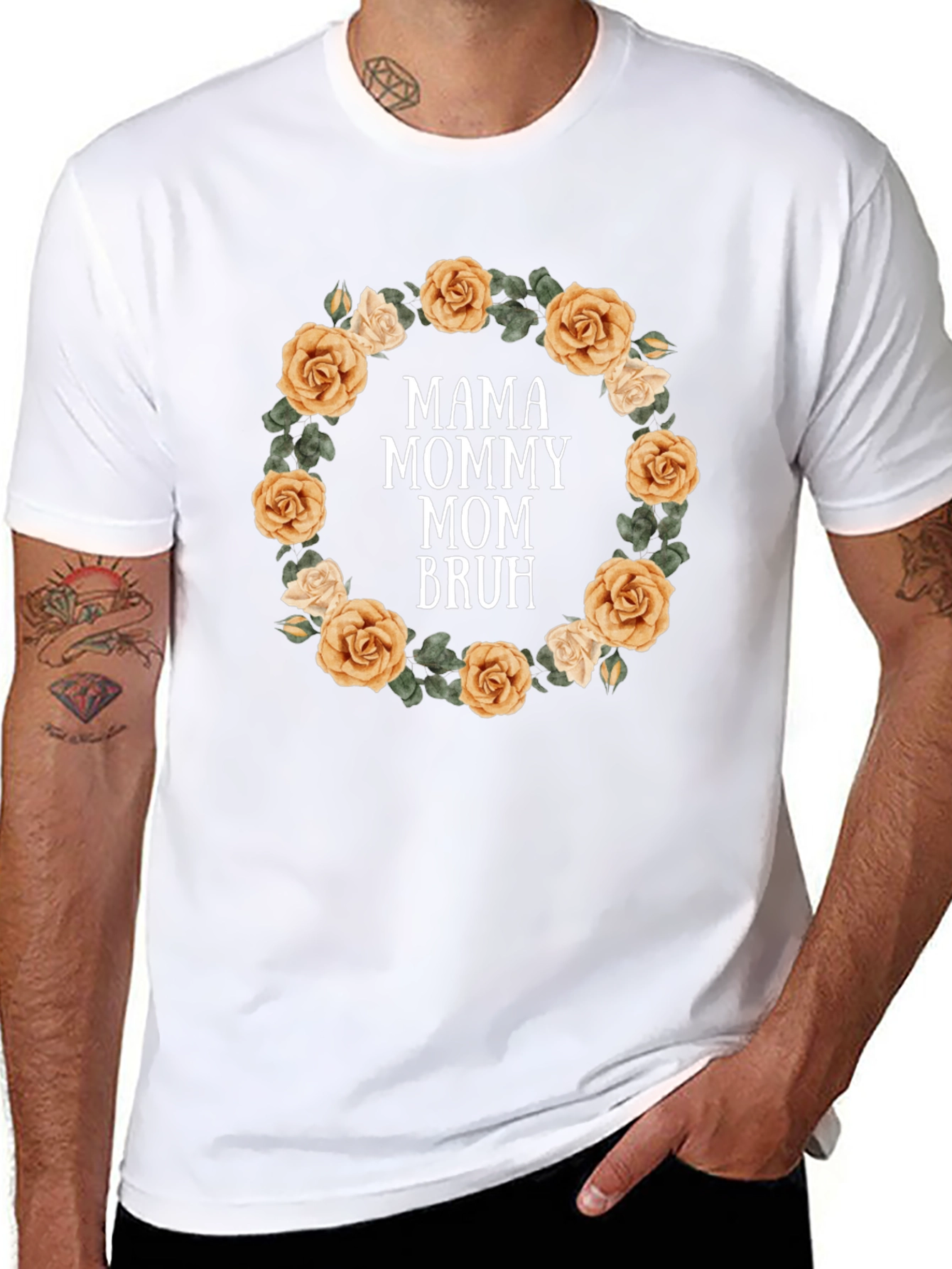 Mama Mommy Mom Bruh Floral T-Shirt