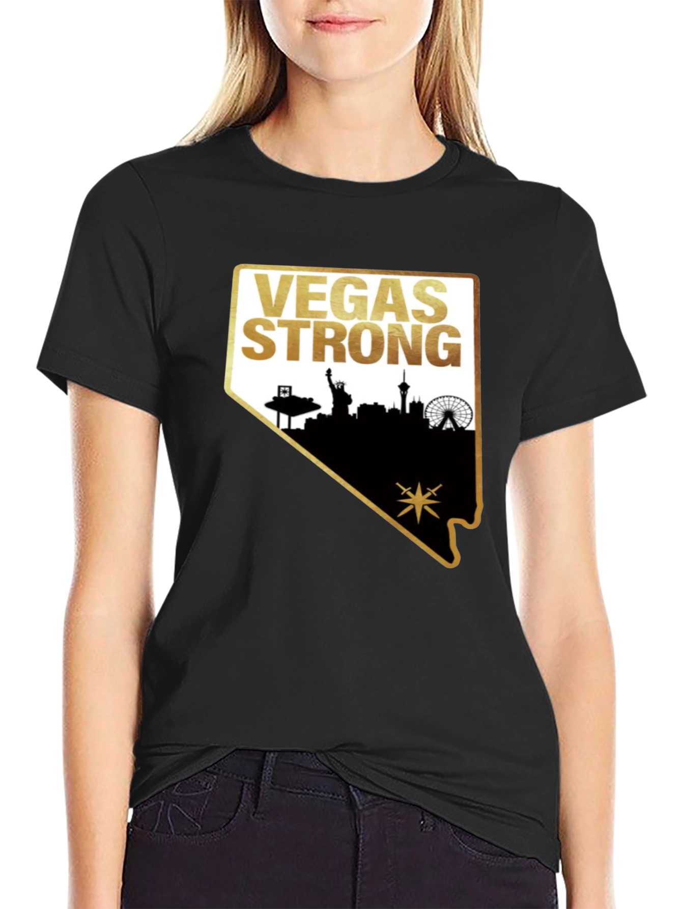 Vegas Strong Graphic T-Shirt - Black