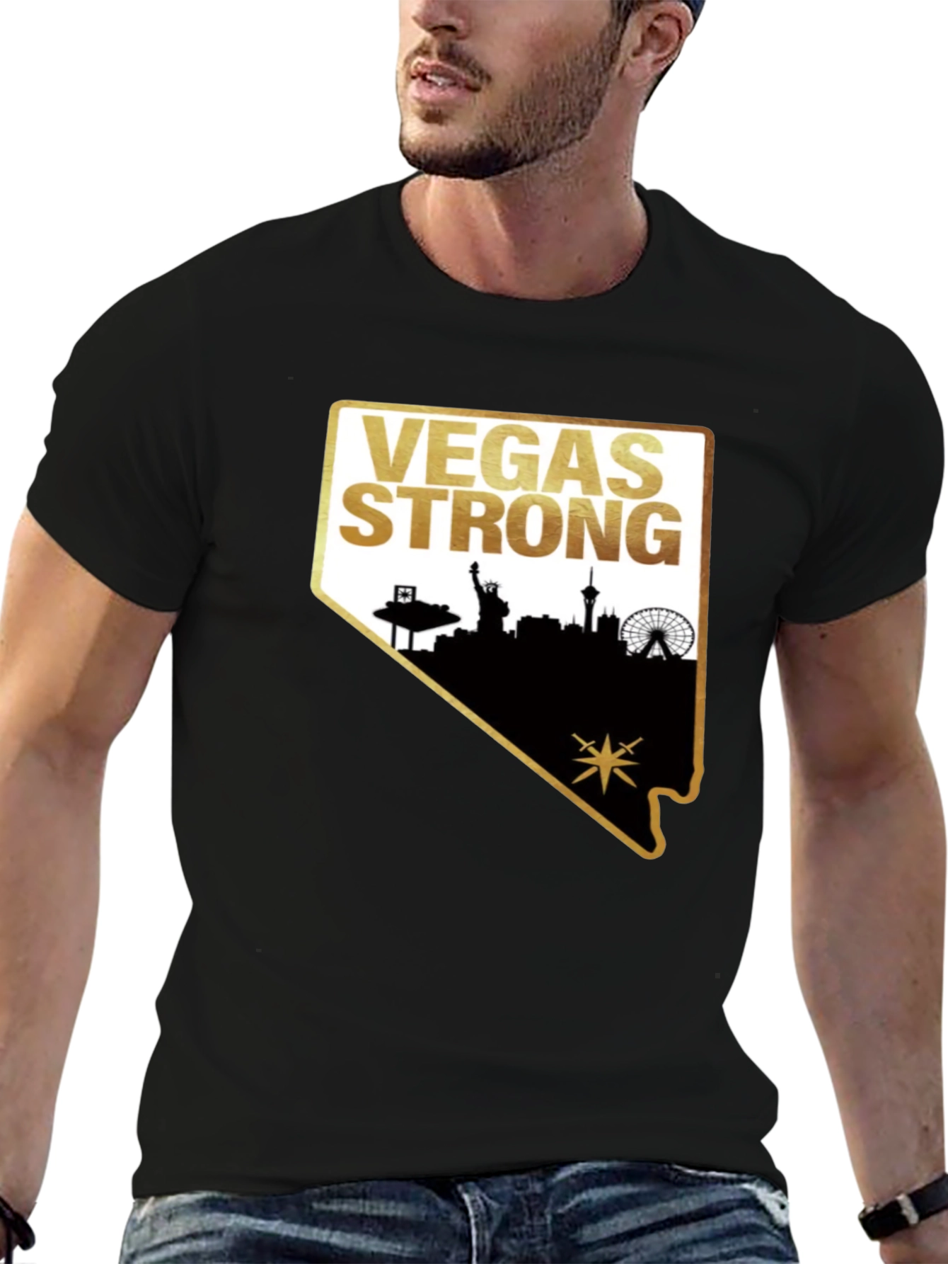 Vegas Strong Graphic T-Shirt - Black
