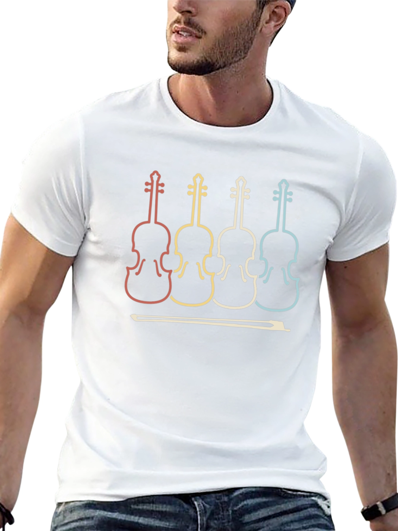 Retro Violin T-Shirt - Musical Instrument Tee