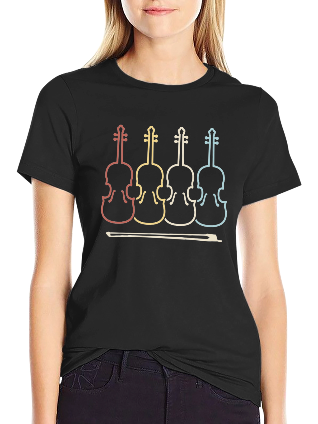 Retro Violin T-Shirt - Musical Instrument Tee