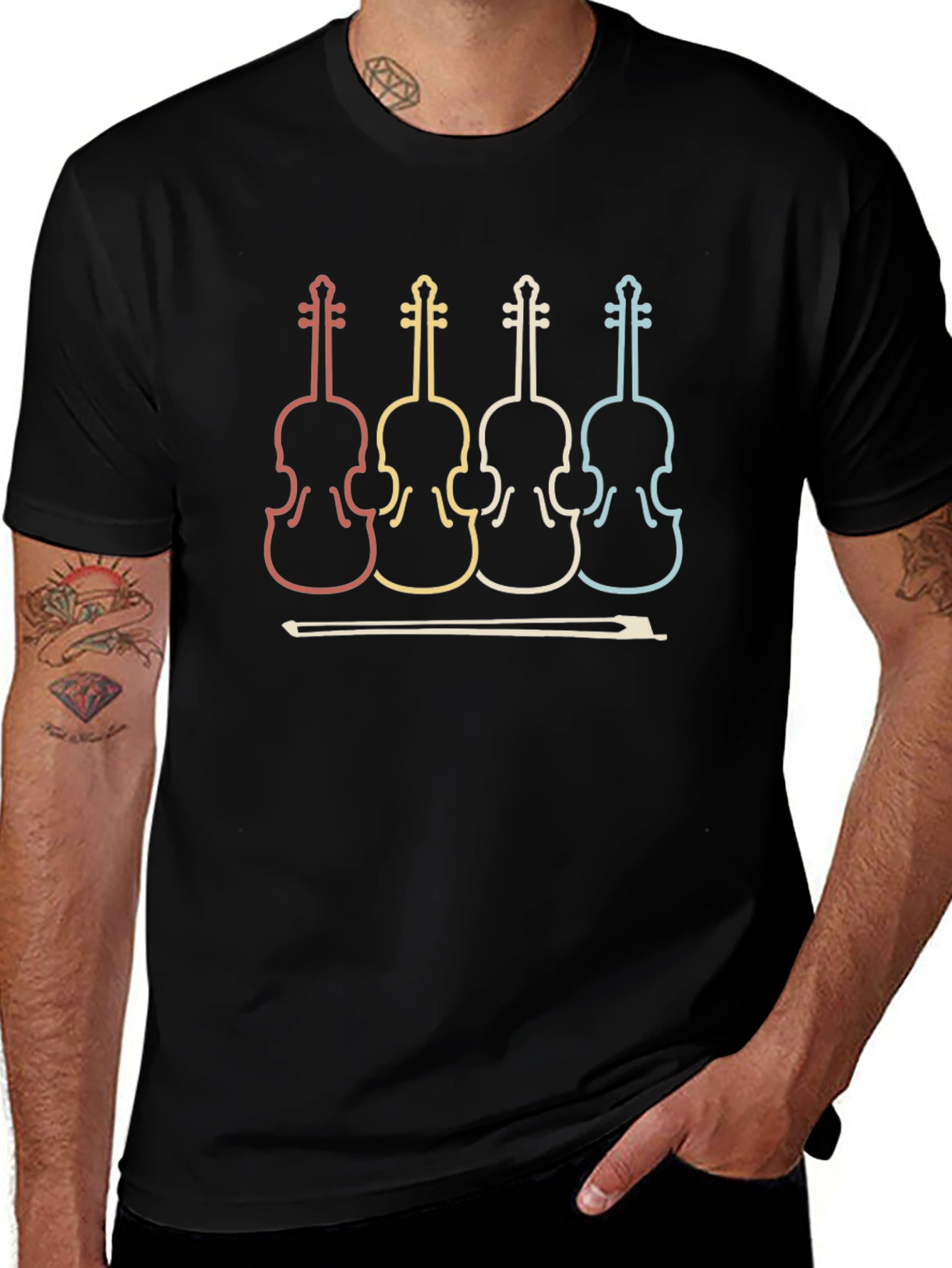 Retro Violin T-Shirt - Musical Instrument Tee