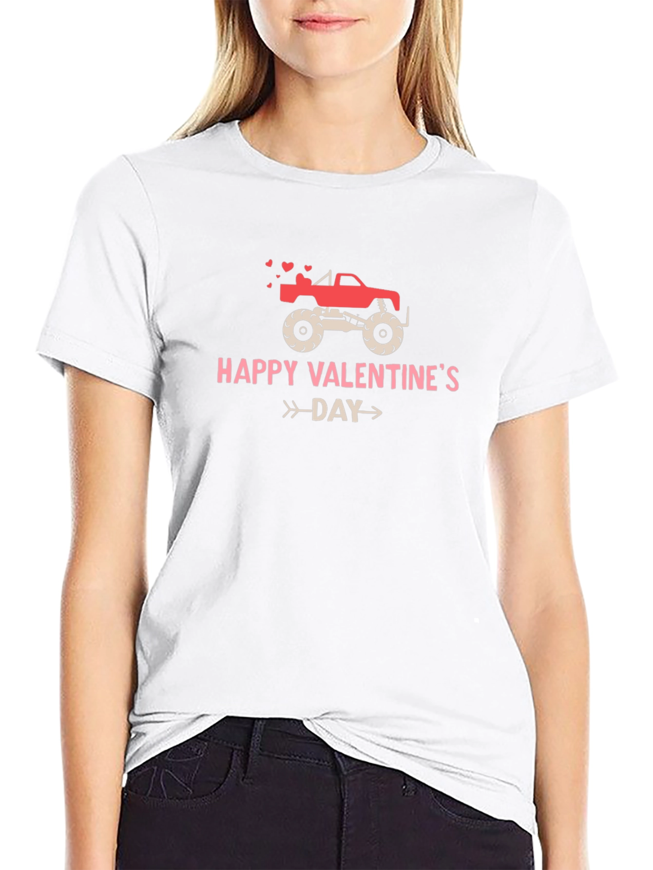 Monster Truck Valentines Day Graphic Tee