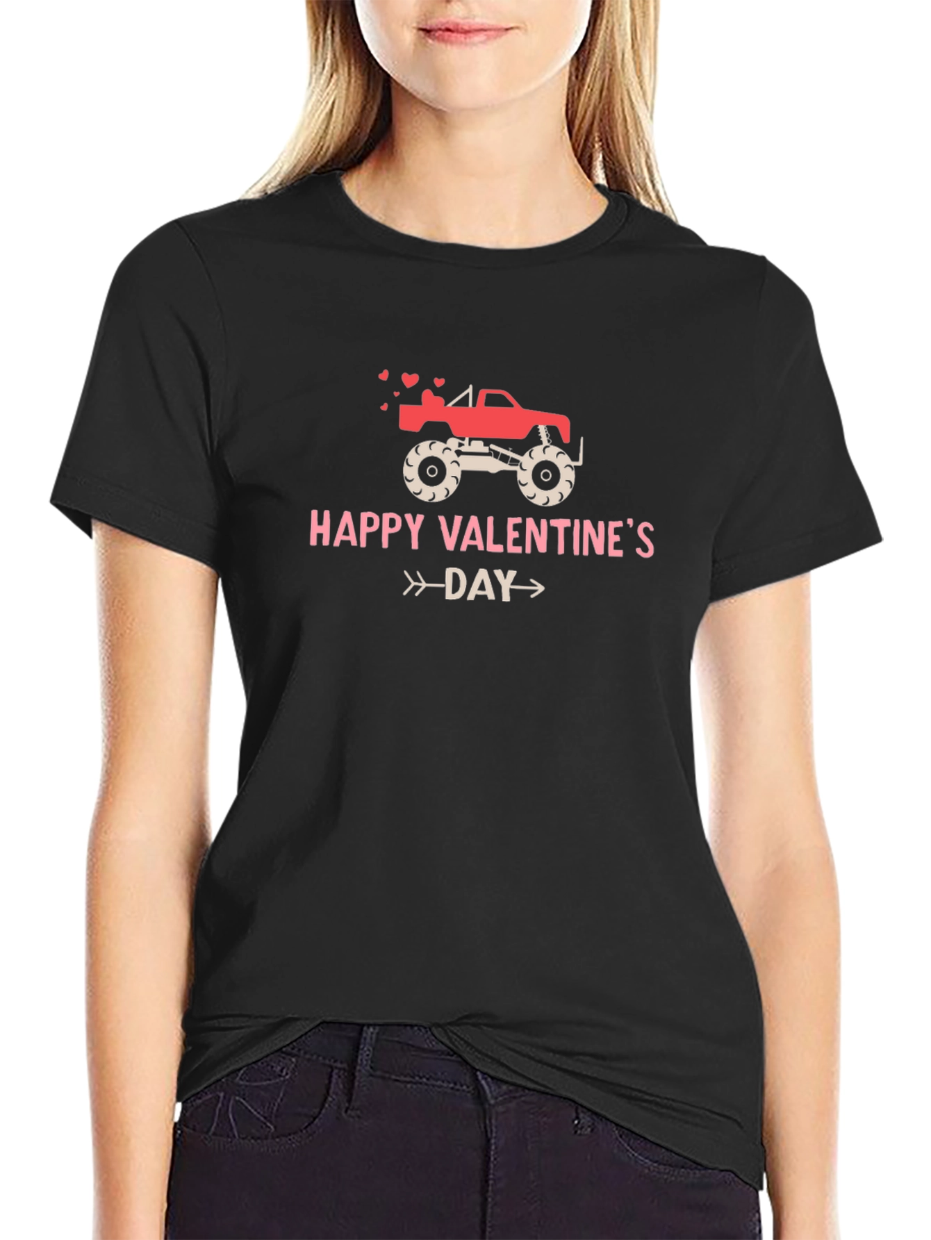 Monster Truck Valentines Day Graphic Tee