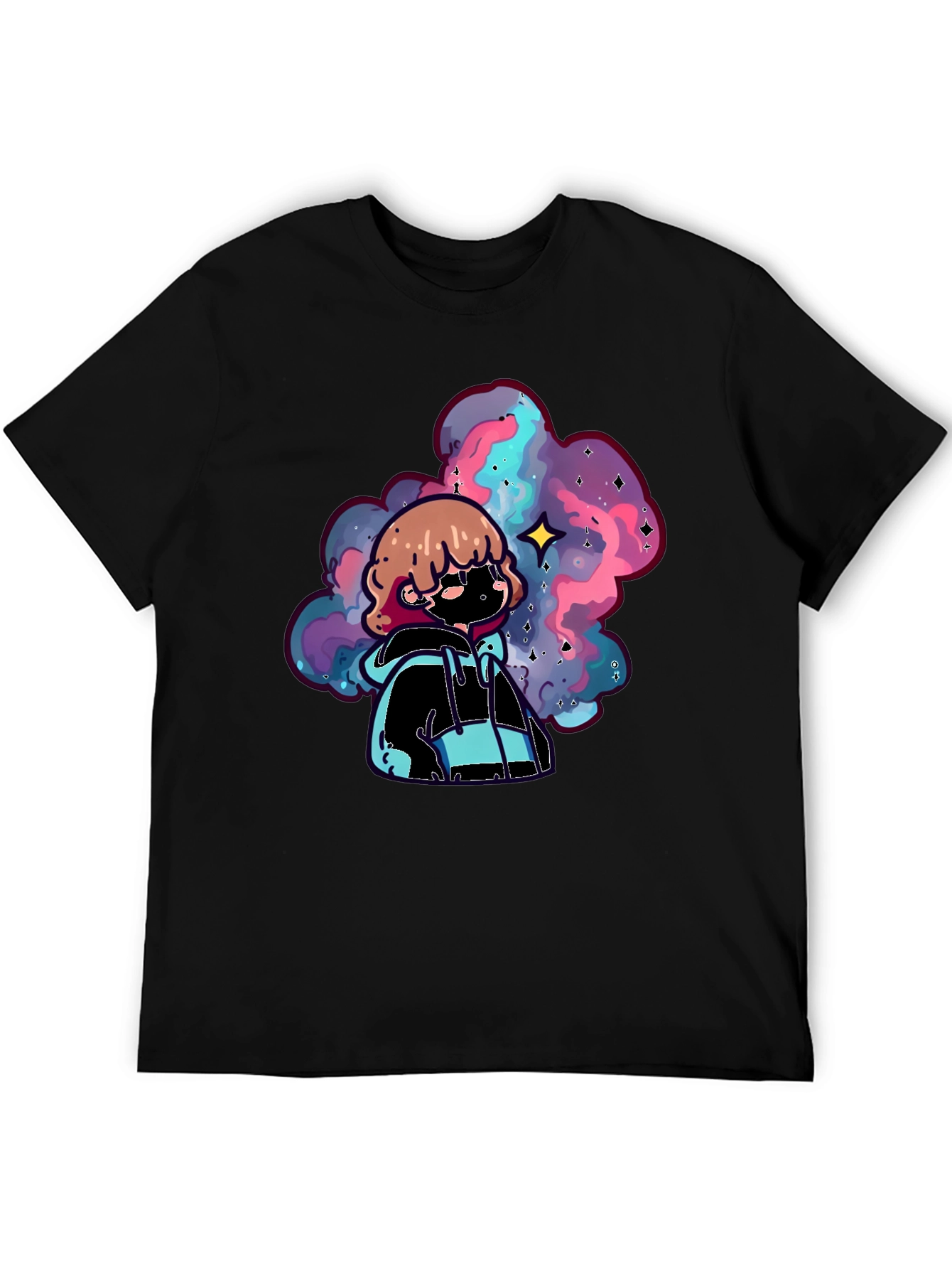 Galaxy Dreamer Graphic Tee - Black