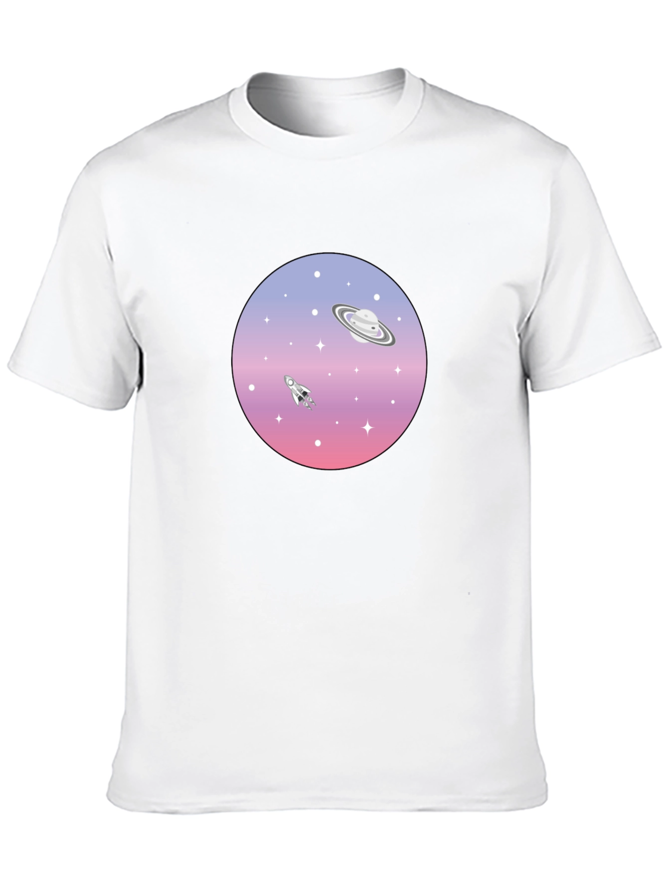 Space Graphic T-Shirt - Saturn Rocket Tee