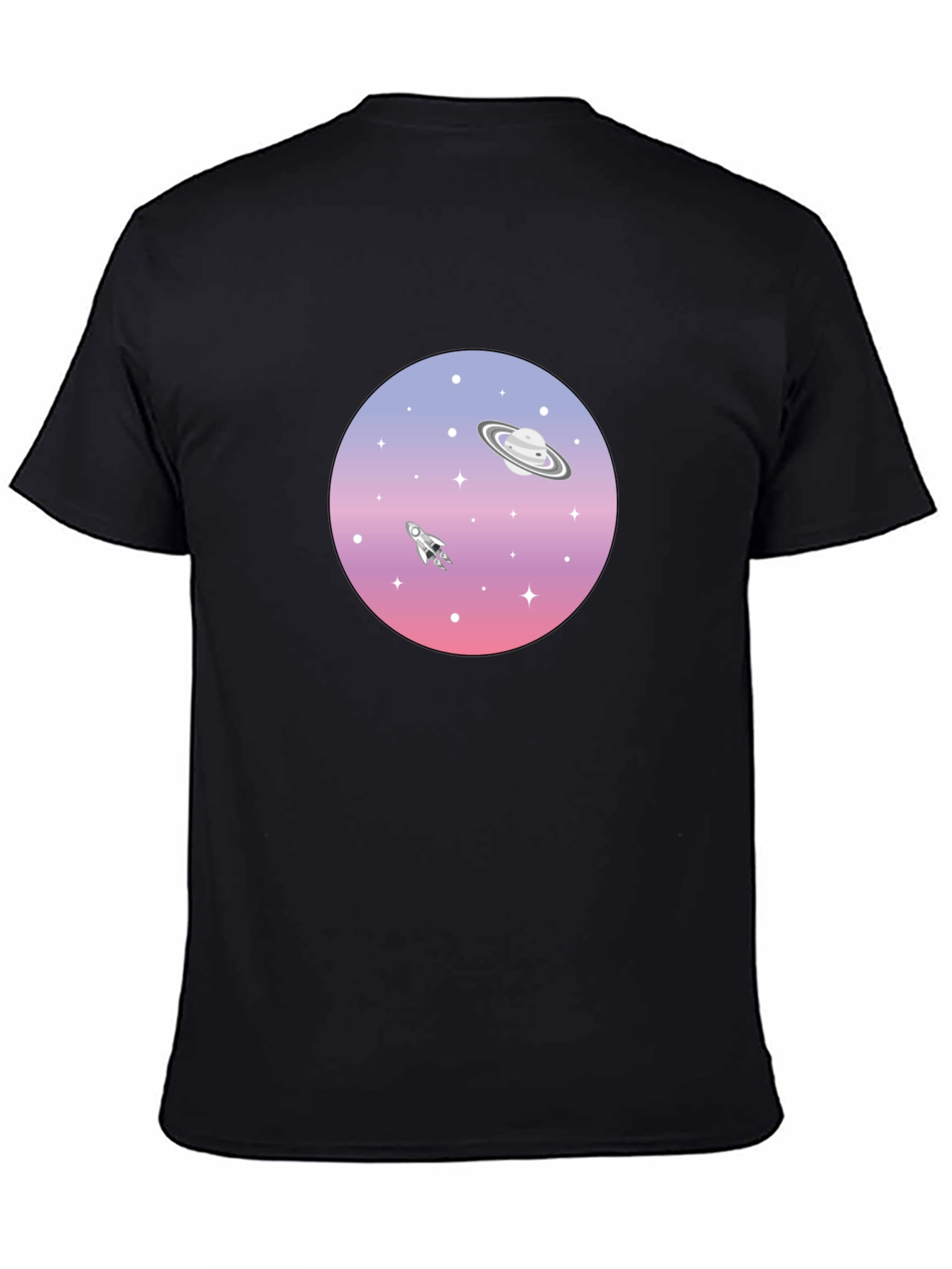 Space Graphic T-Shirt - Saturn Rocket Tee