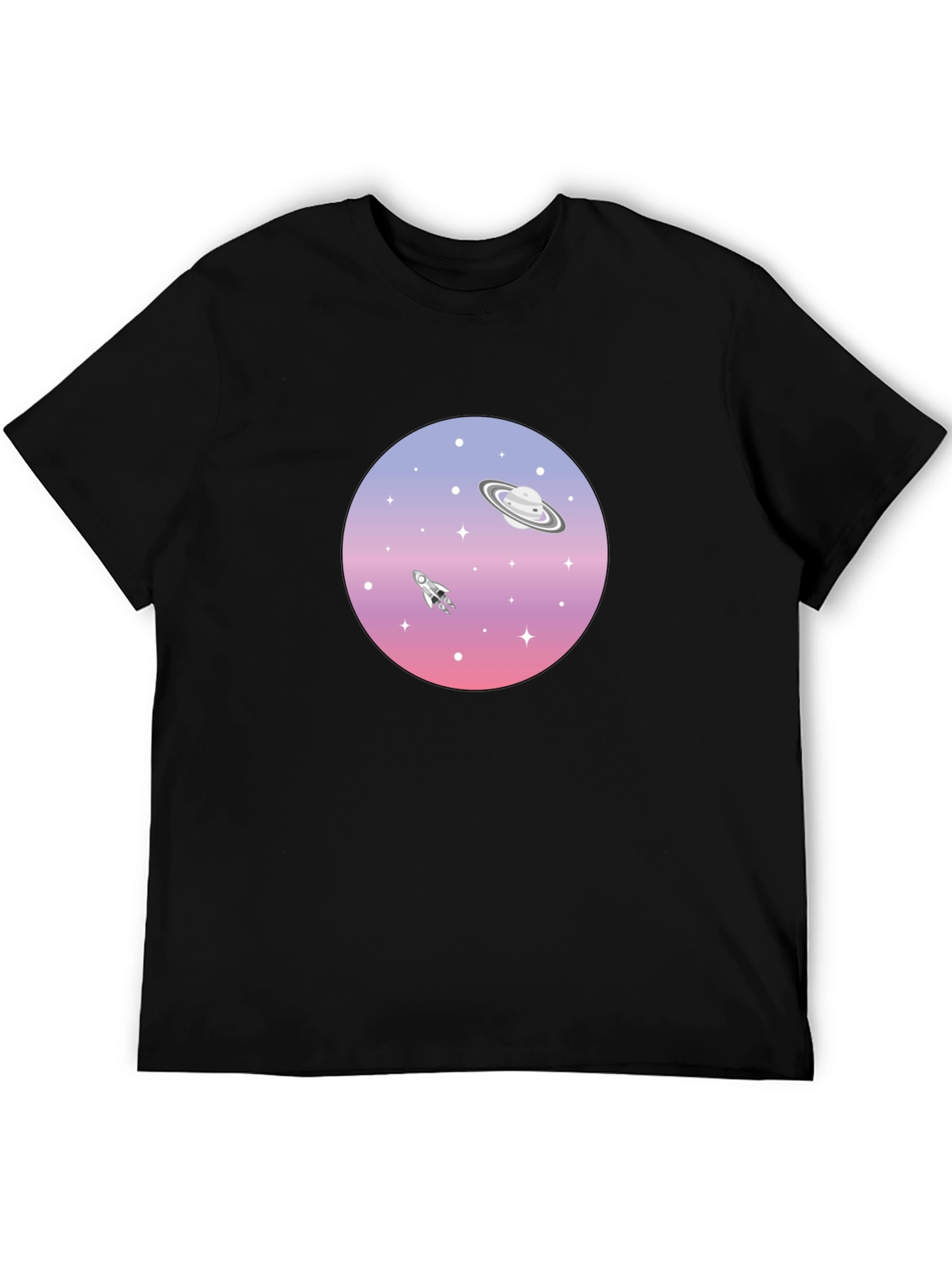 Space Graphic T-Shirt - Saturn Rocket Tee