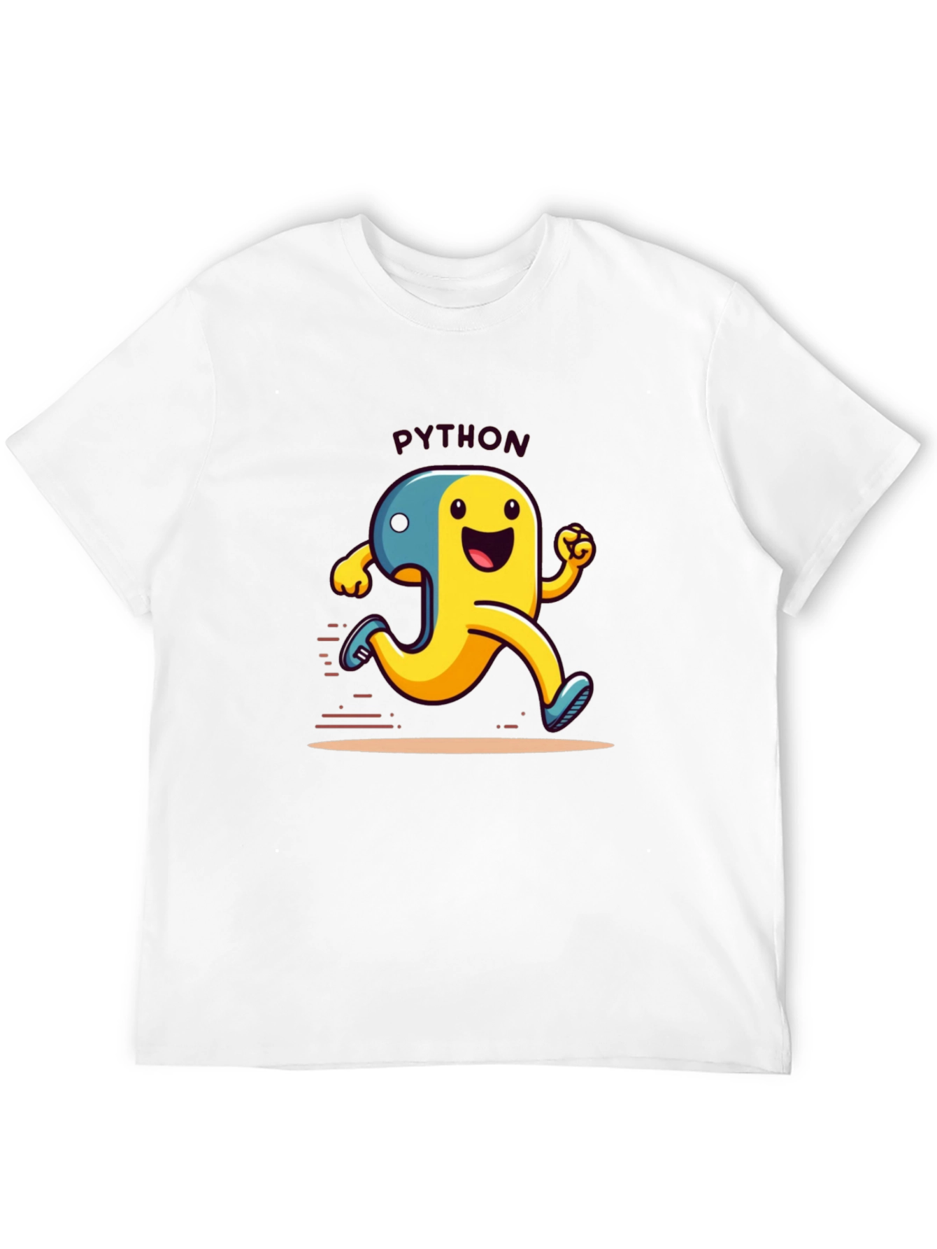 Python Programmer Cartoon Black T-Shirt