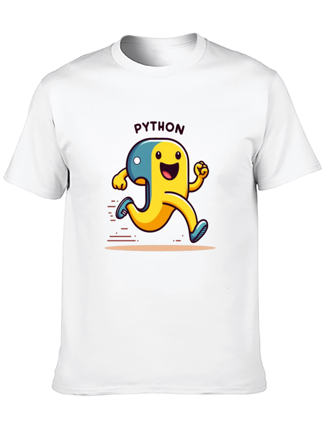 Python Programmer Cartoon Black T-Shirt
