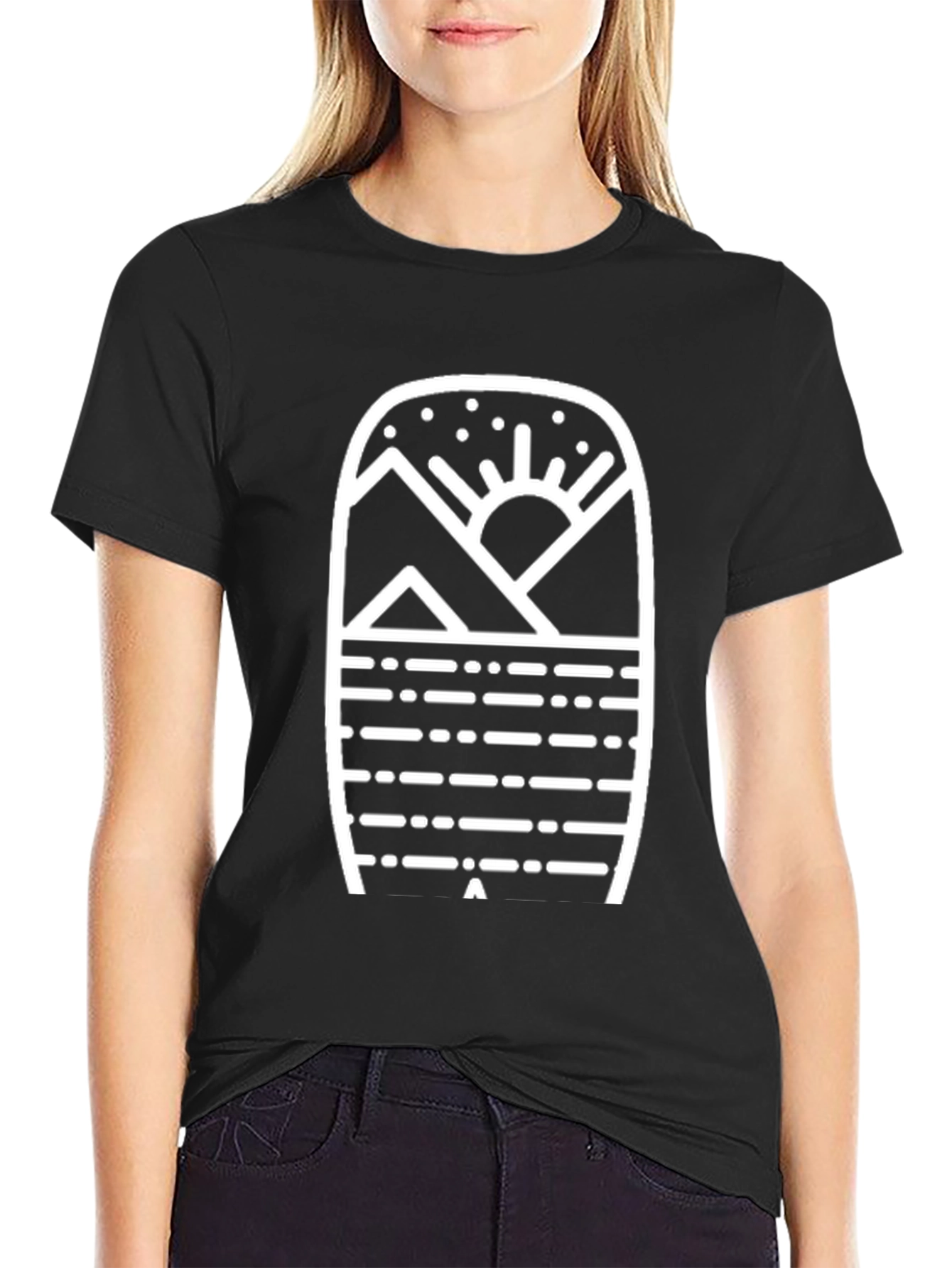 Mountain & Sun Graphic Tee - Black Unisex T-Shirt