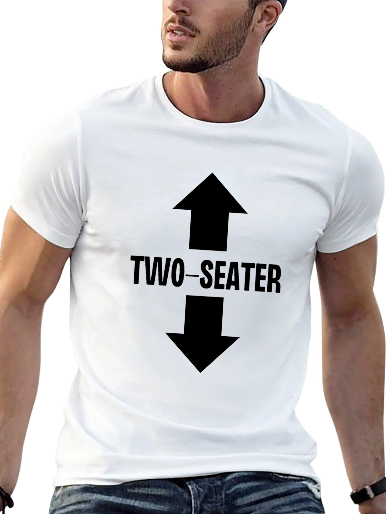 Two-Seater Graphic Print Tee - Black
