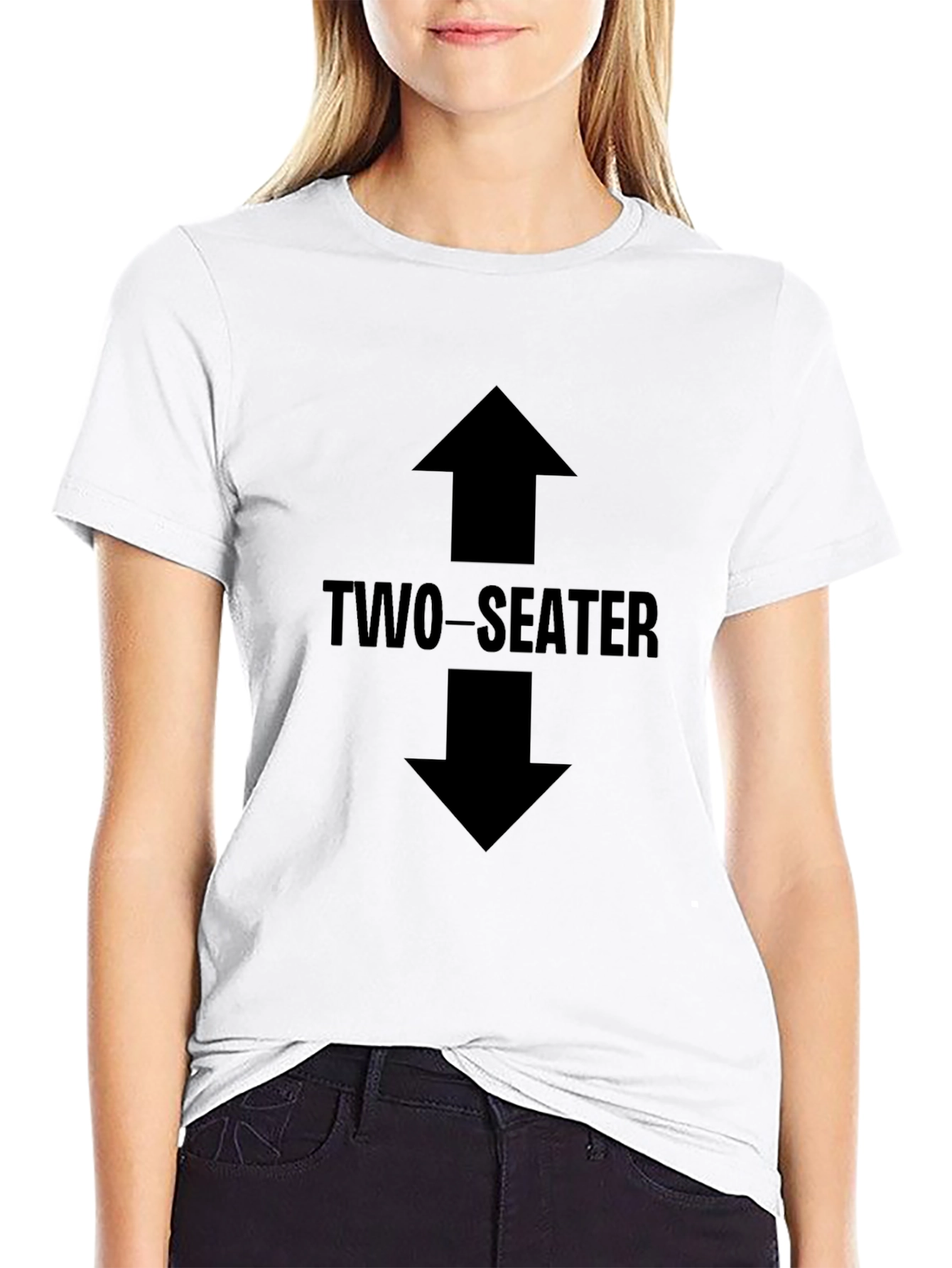 Two-Seater Graphic Print Tee - Black