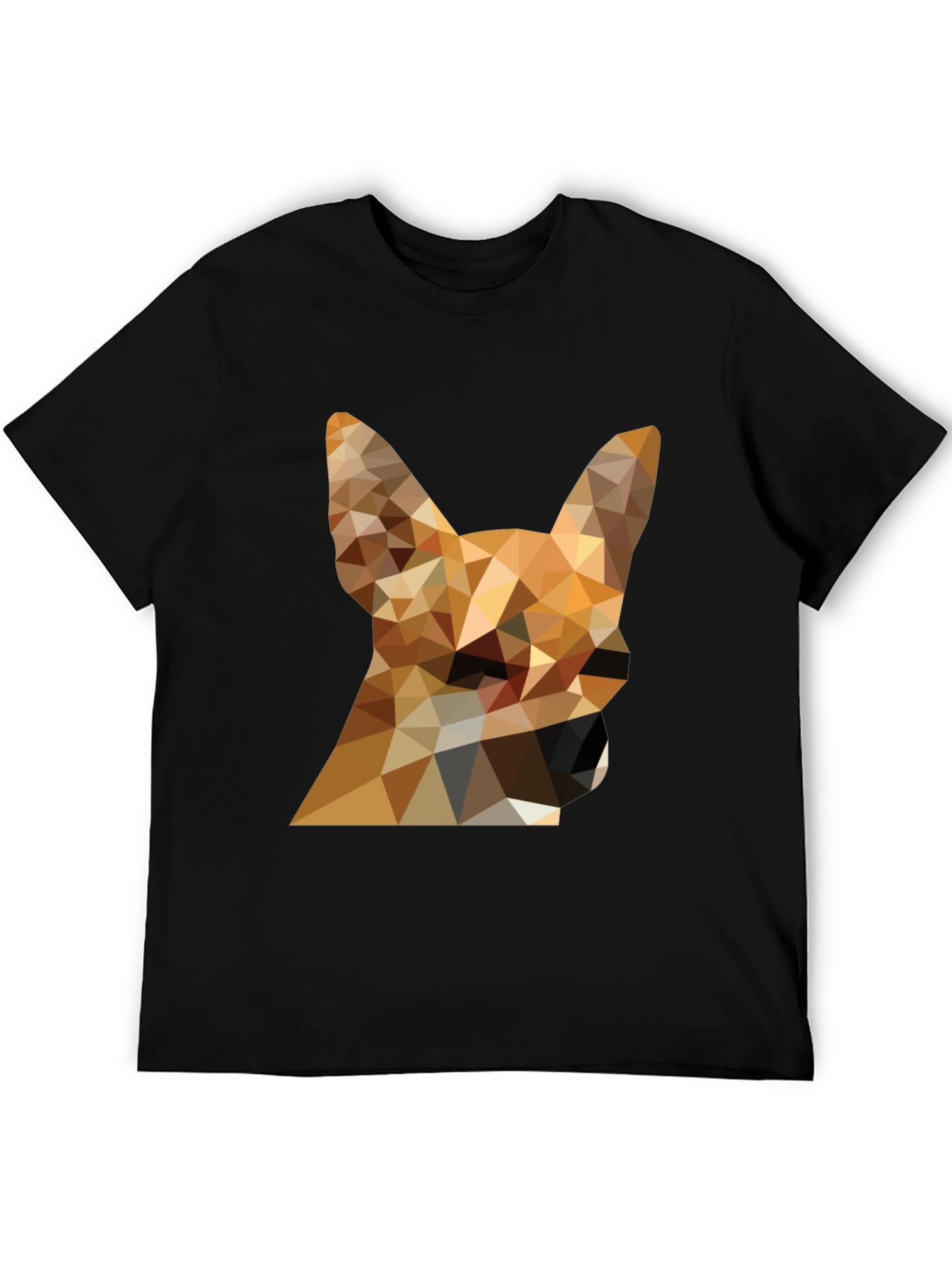 Geometric Dog Head Graphic Tee - Modern Style