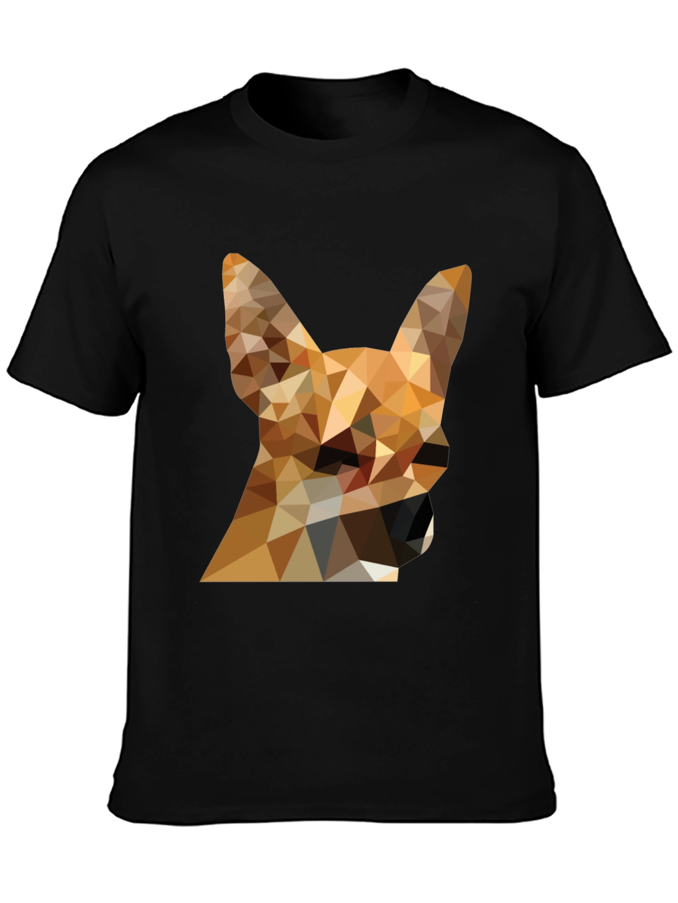 Geometric Dog Head Graphic Tee - Modern Style