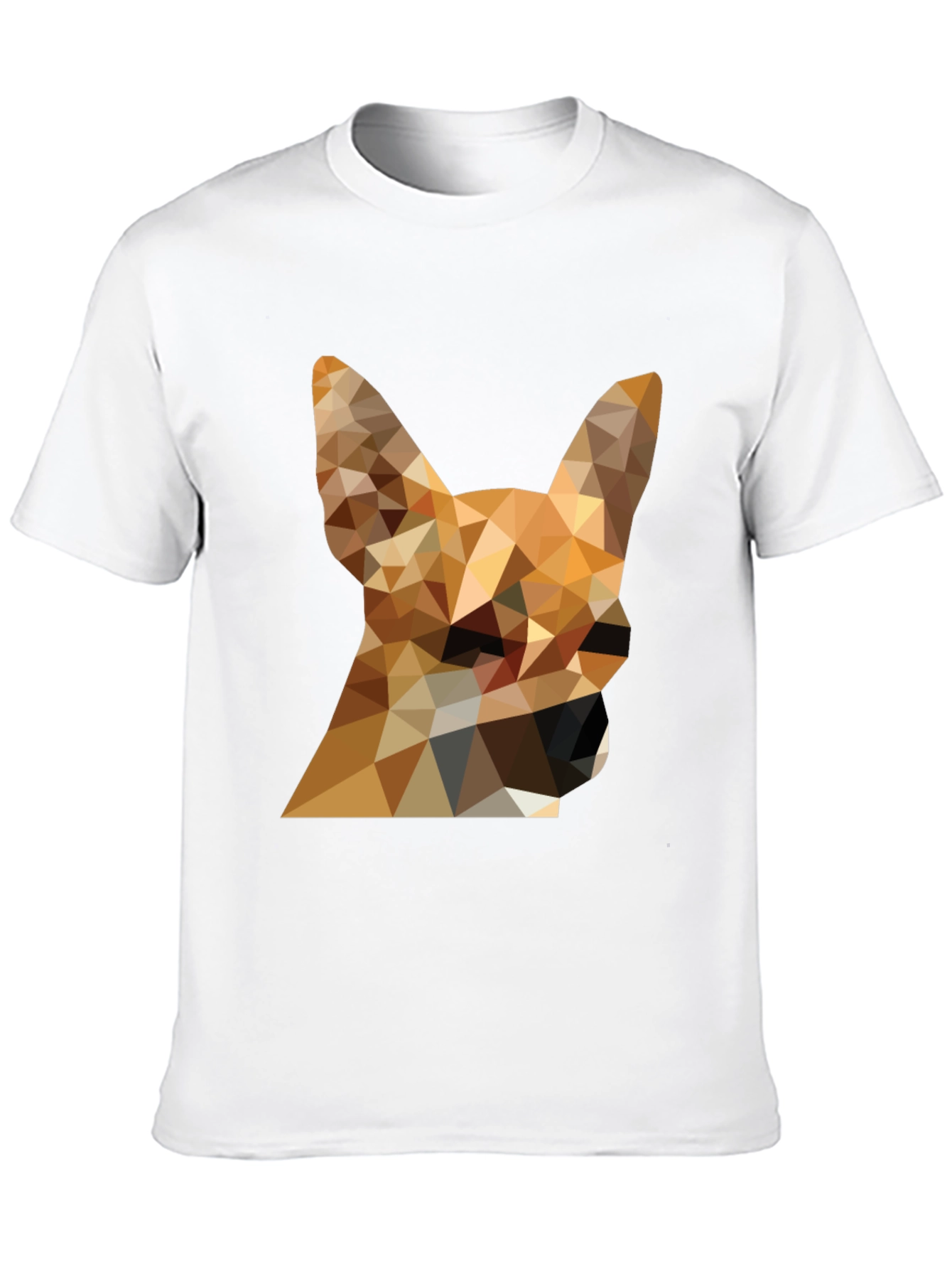 Geometric Dog Head Graphic Tee - Modern Style