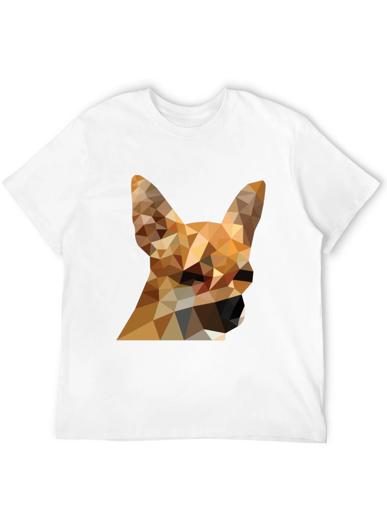 Geometric Dog Head Graphic Tee - Modern Style