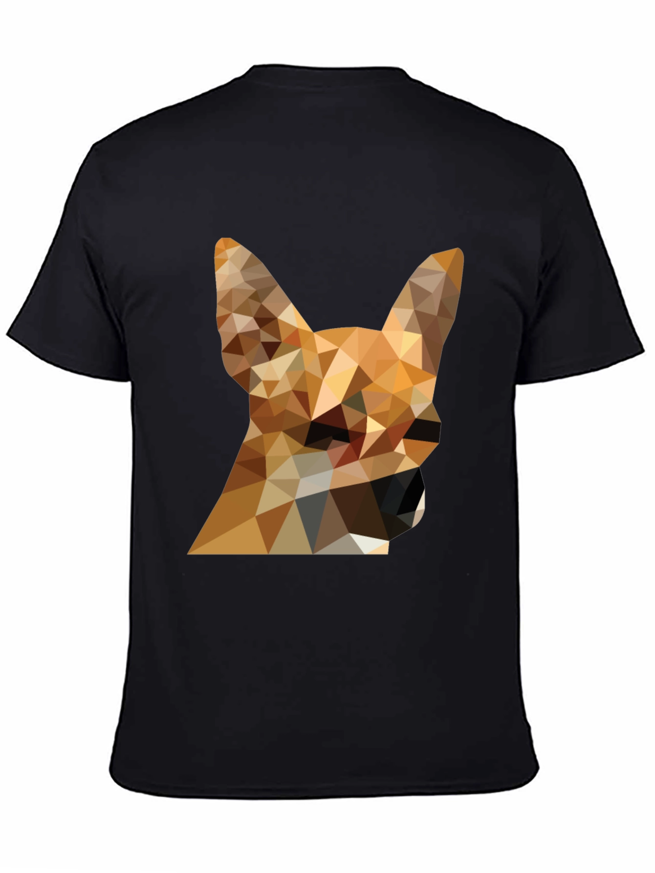 Geometric Dog Head Graphic Tee - Modern Style