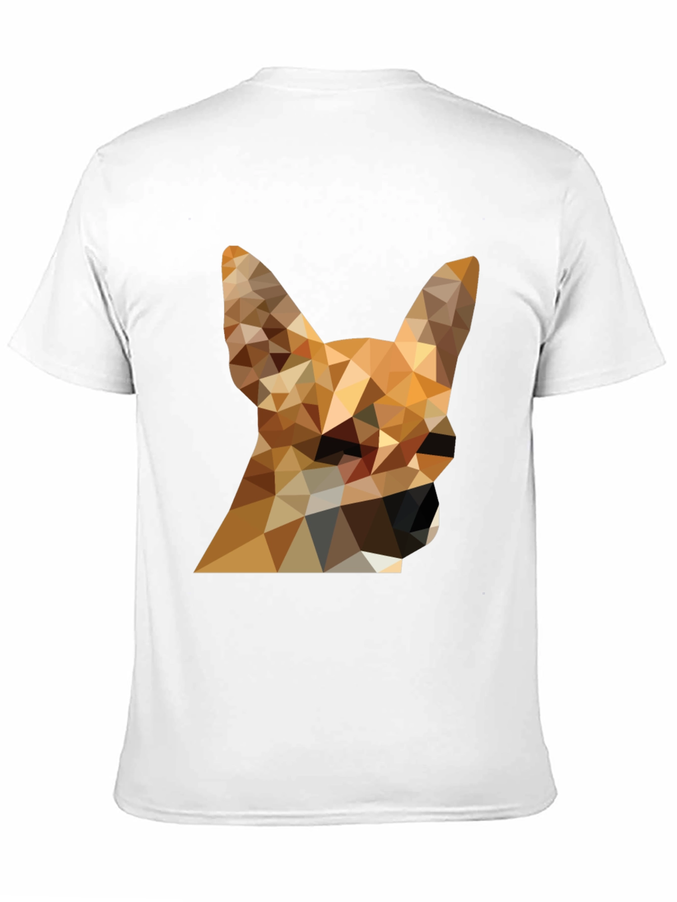 Geometric Dog Head Graphic Tee - Modern Style