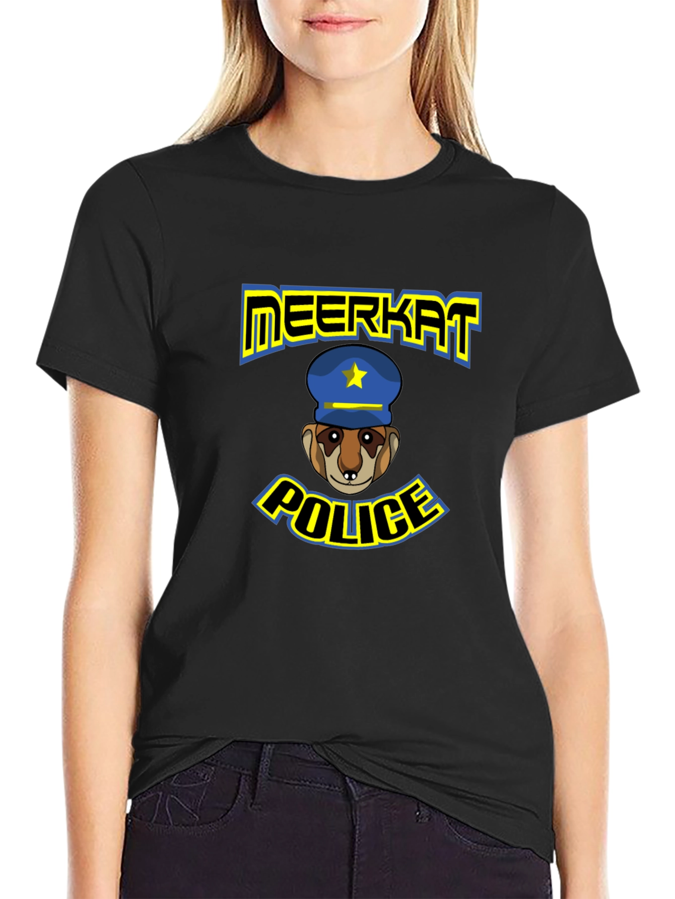 Meerkat Police T-Shirt: Funny Cartoon Design