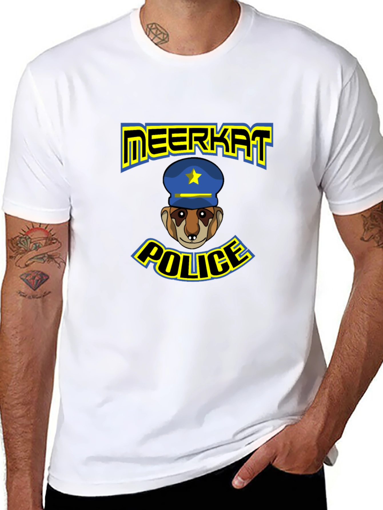 Meerkat Police T-Shirt: Funny Cartoon Design