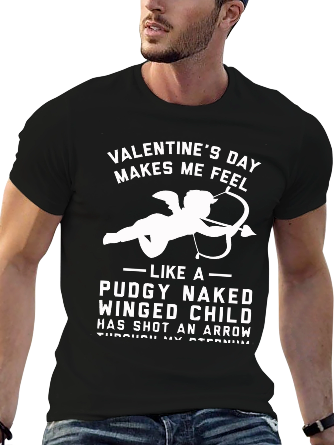 Valentines Day Makes Me Feel Funny Cupid T-Shirt