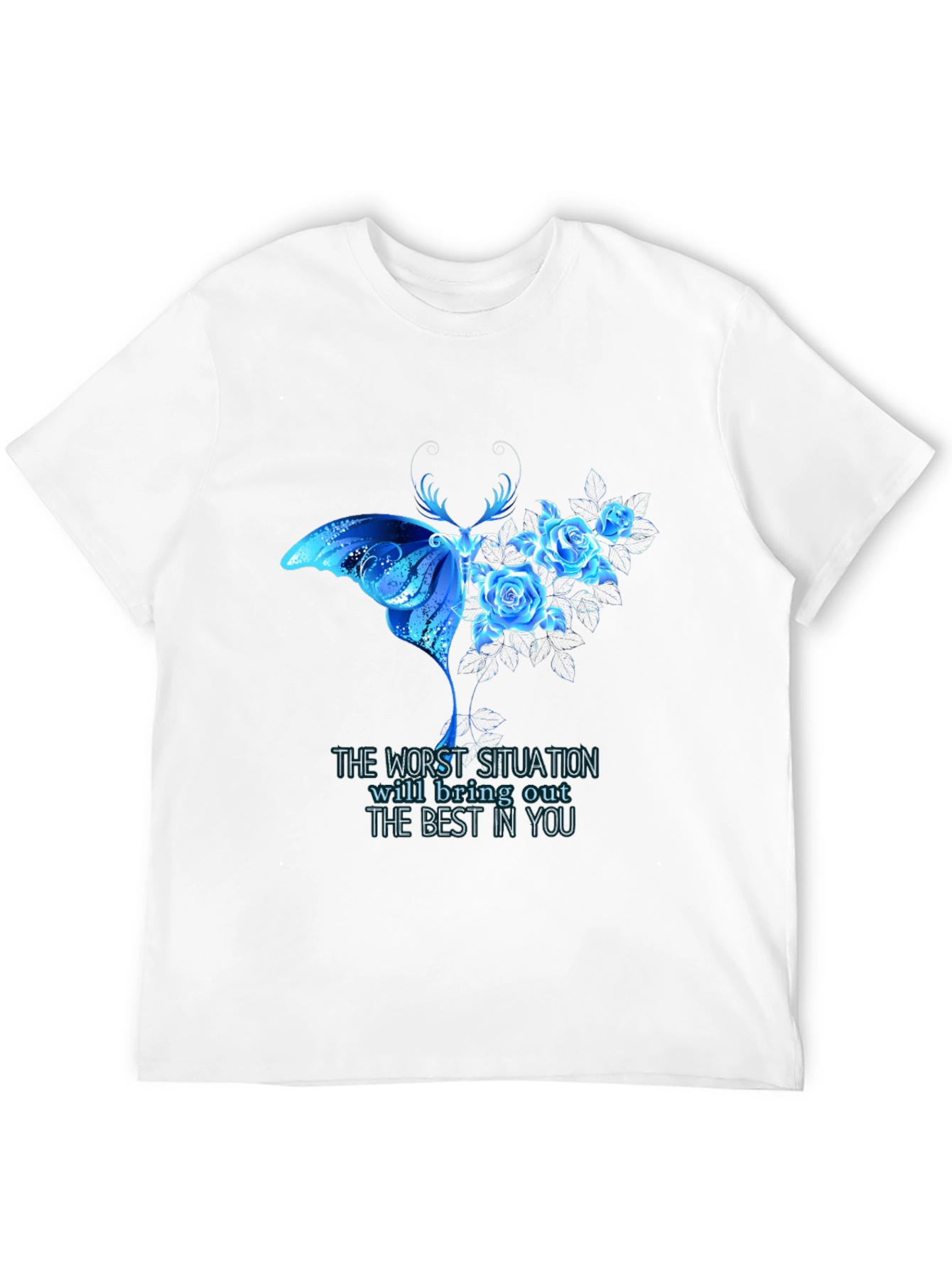 Butterfly and Roses Graphic T-Shirt - Inspirational Quote