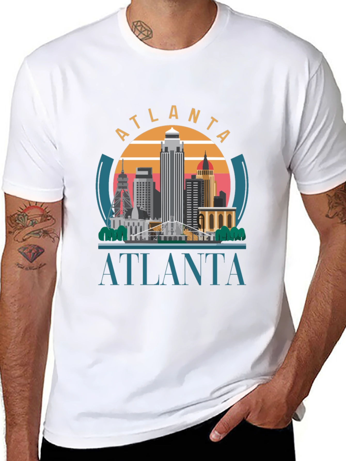 Atlanta Skyline T-Shirt - Black Graphic Tee