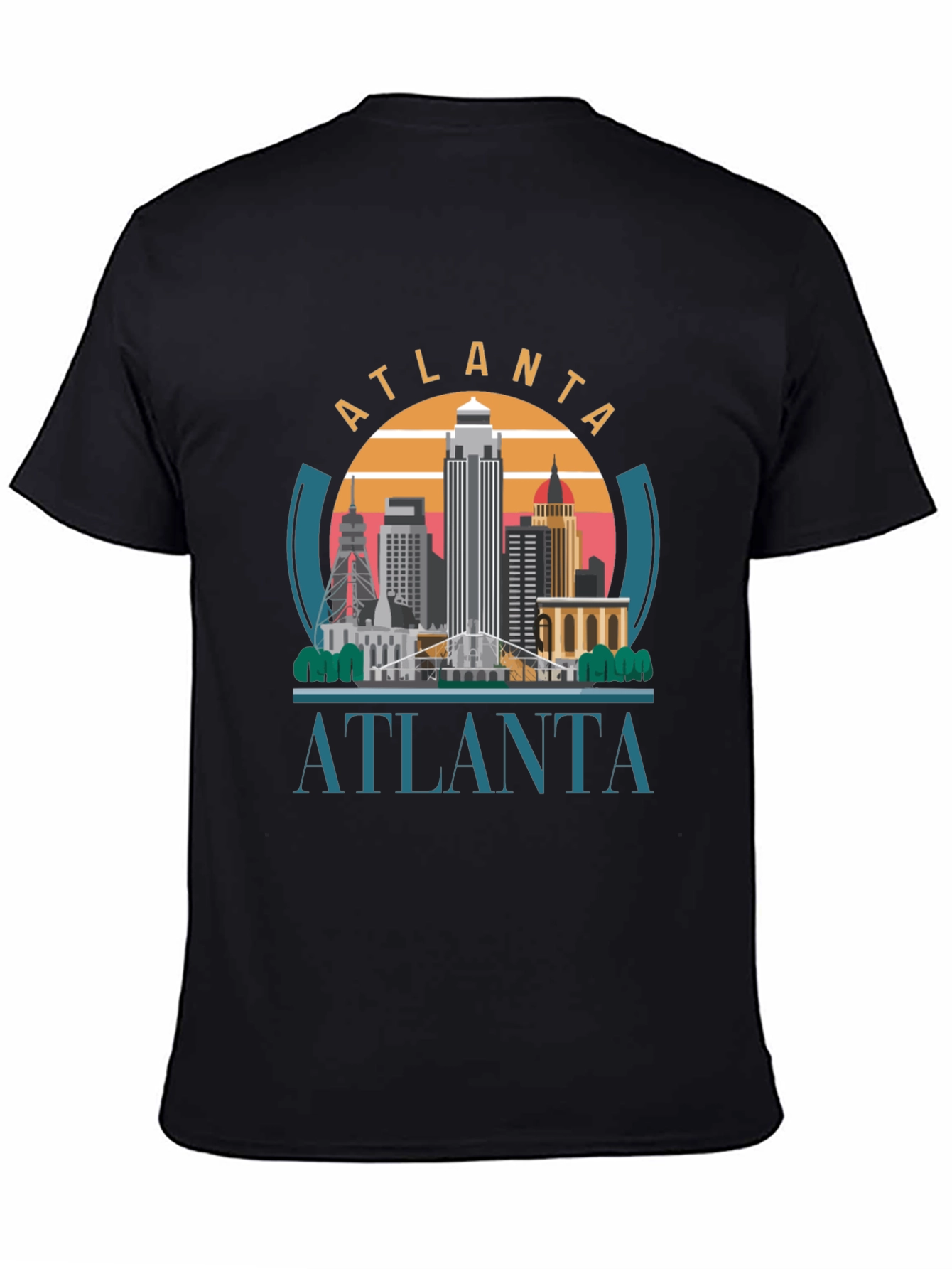 Atlanta Skyline T-Shirt - Black Graphic Tee