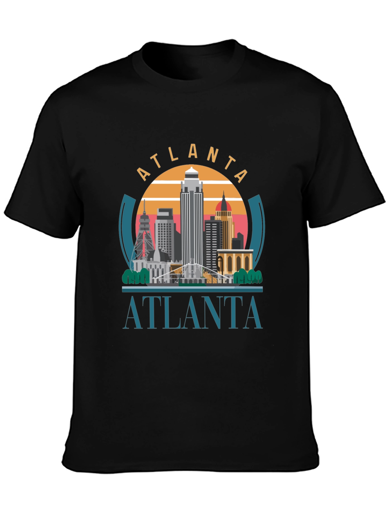 Atlanta Skyline T-Shirt - Black Graphic Tee