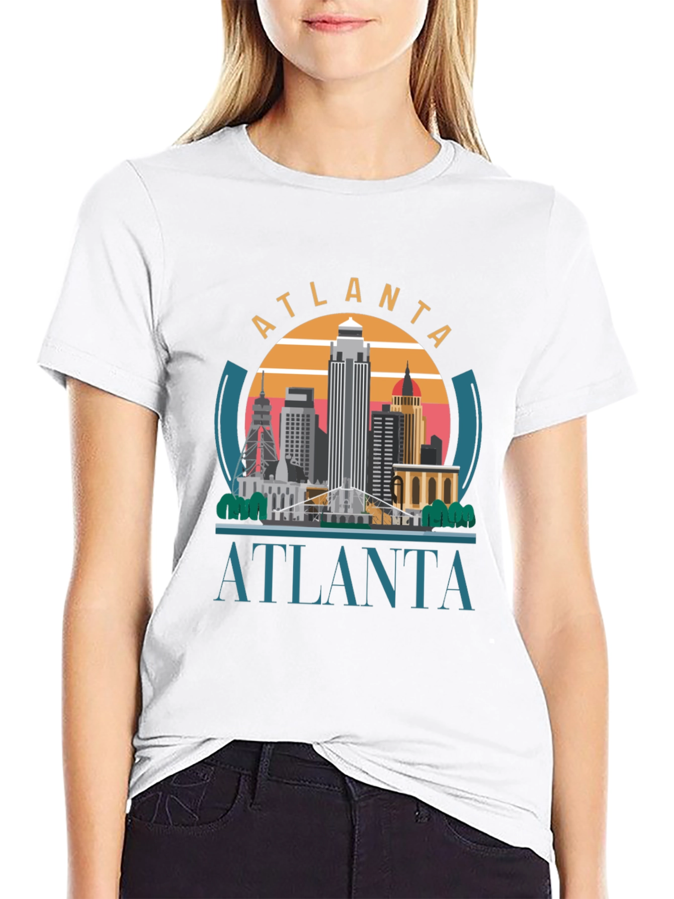 Atlanta Skyline T-Shirt - Black Graphic Tee