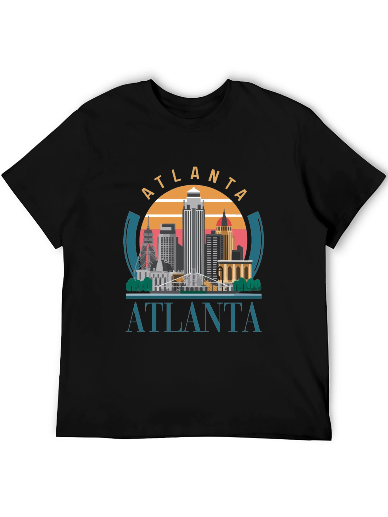 Atlanta Skyline T-Shirt - Black Graphic Tee