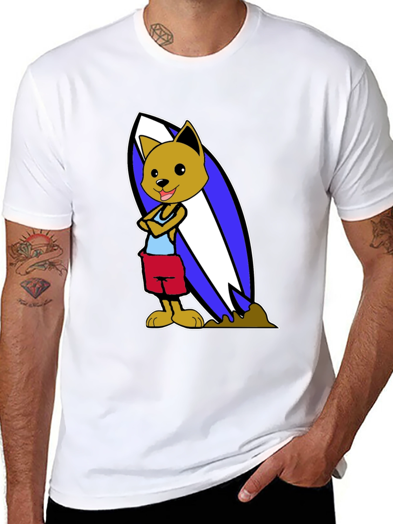 Dog Surfer Graphic T-Shirt