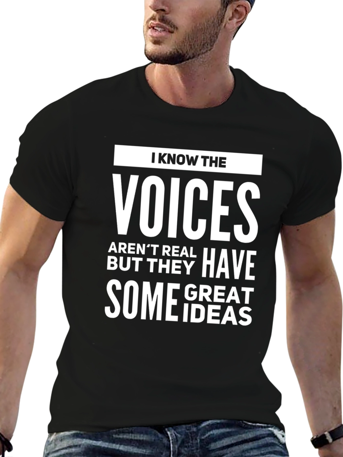 I Know The Voices Mens Graphic Tee