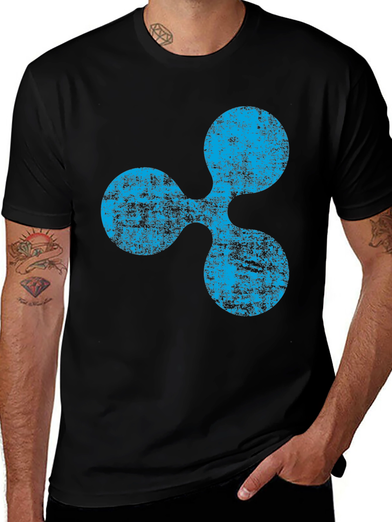 Ripple Logo Black T-Shirt - Crypto XRP Fan Apparel