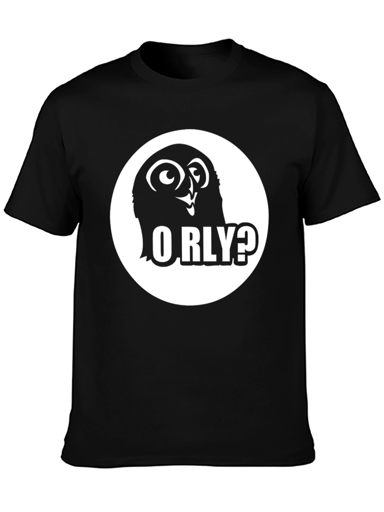 O RLY? Owl Graphic Black T-Shirt
