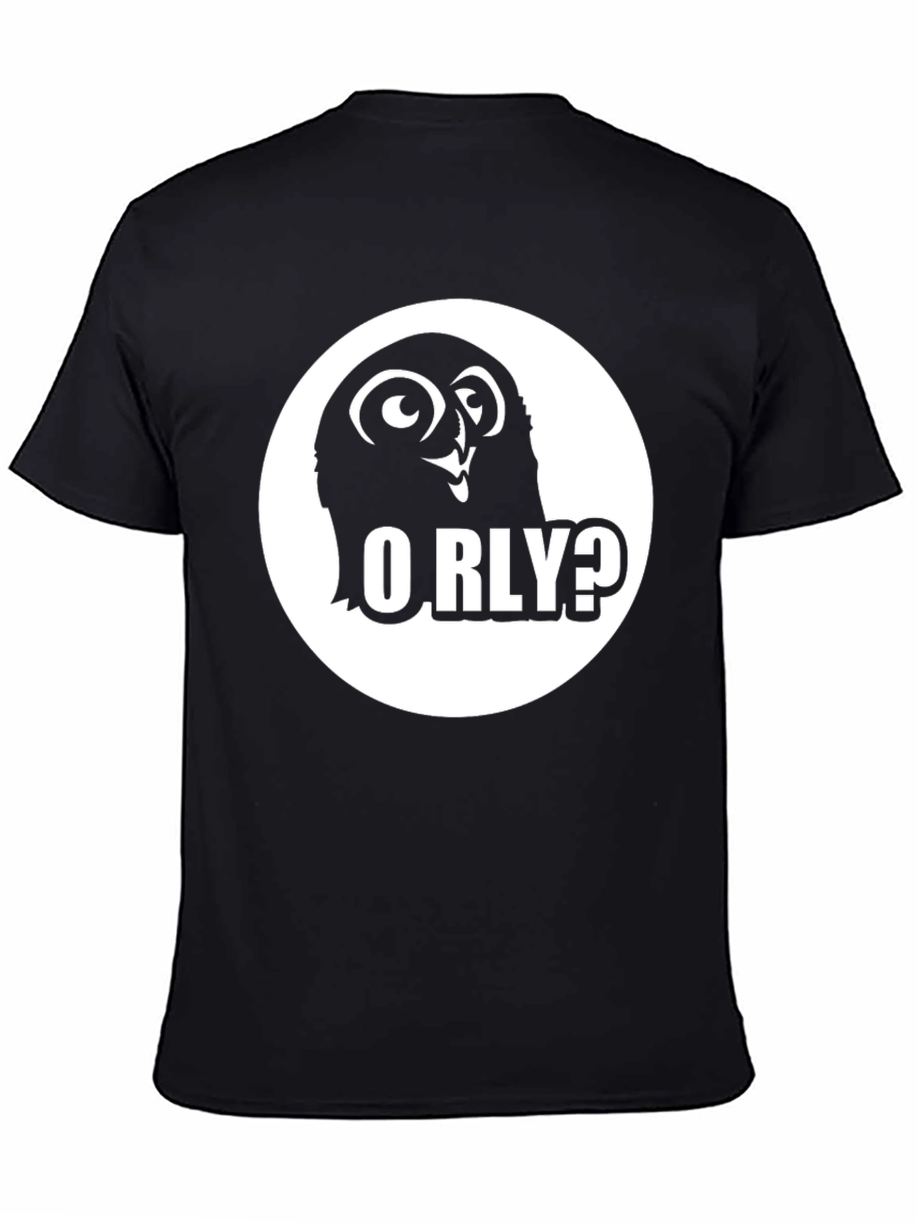 O RLY? Owl Graphic Black T-Shirt