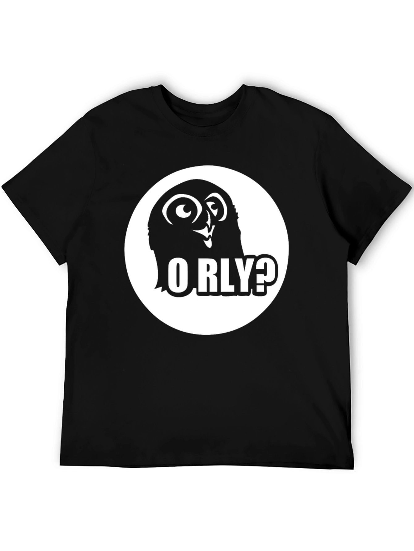 O RLY? Owl Graphic Black T-Shirt
