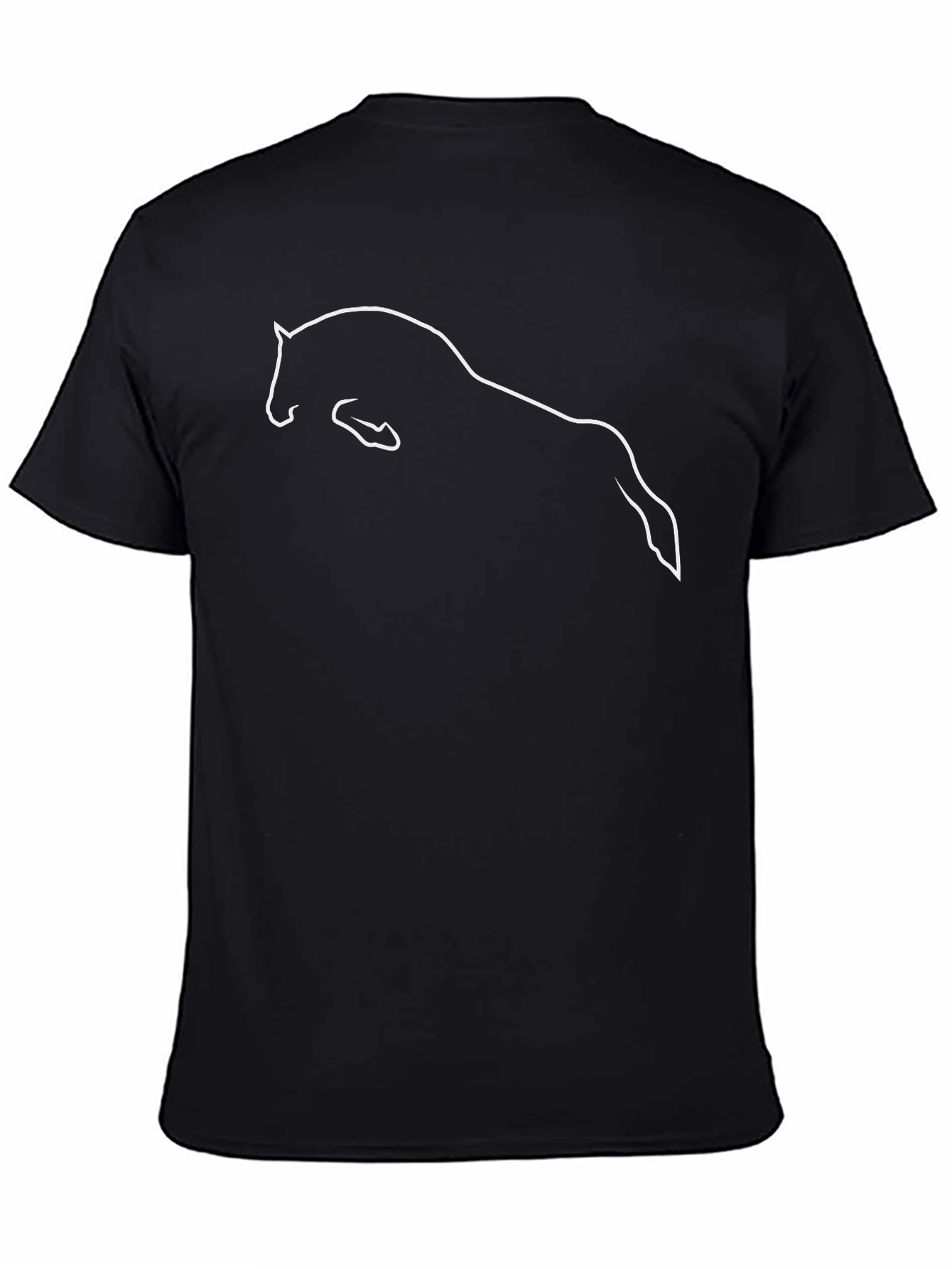 Horse Outline Black T-Shirt - Equestrian Style